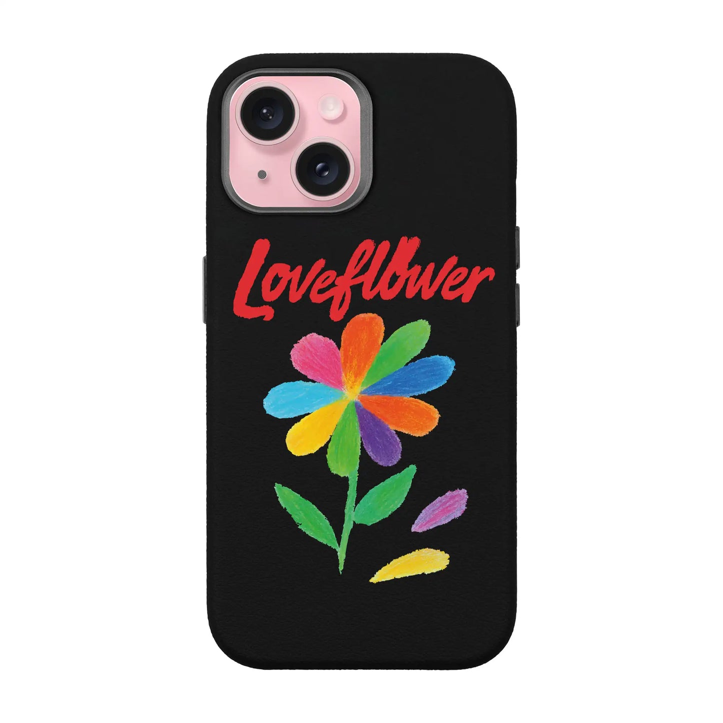 LOVE FLOWER-iPhone 15 Leather Premium Kılıf MagSafe Özellikli