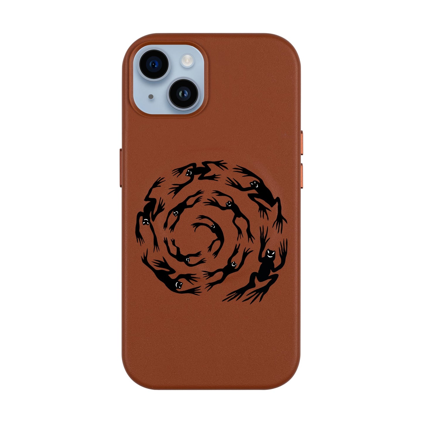 SWIRLING FROGS-iPhone 14 Plus Leather Kılıf MagSafe Özellikli