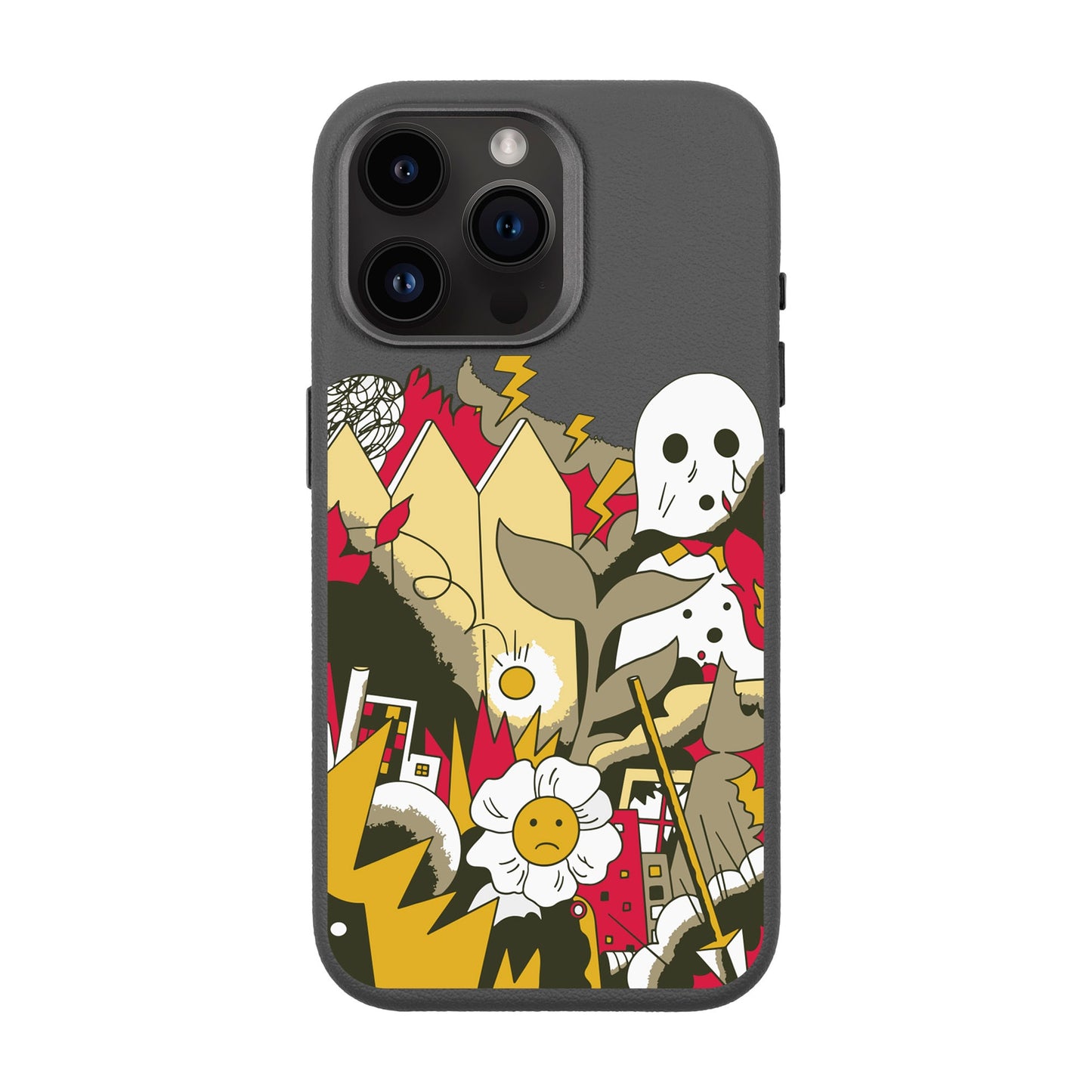EVERYTHING IS BURNING-iPhone 14 Pro Max Leather Premium Kılıf MagSafe Özellikli