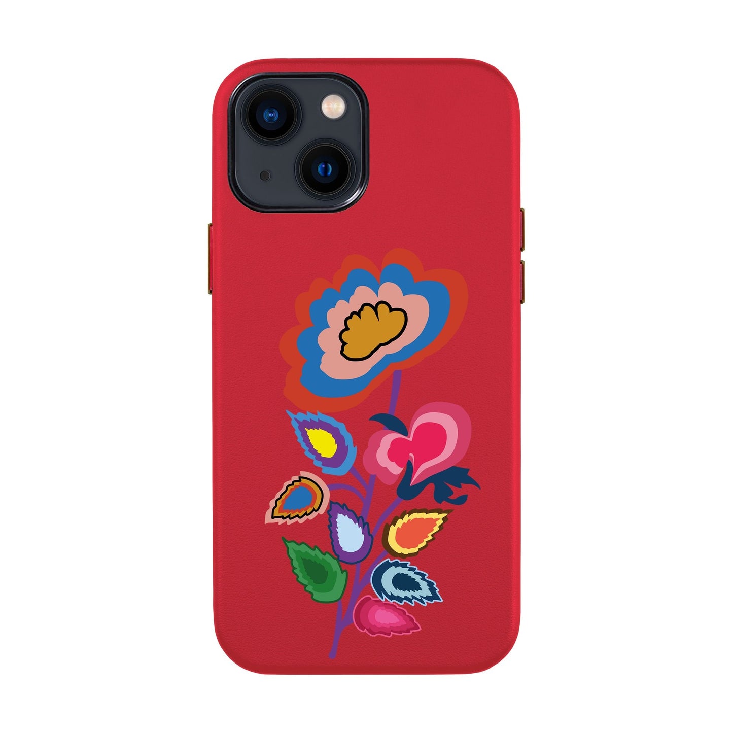 KNITTED FLOWER-iPhone 14 Leather Kılıf