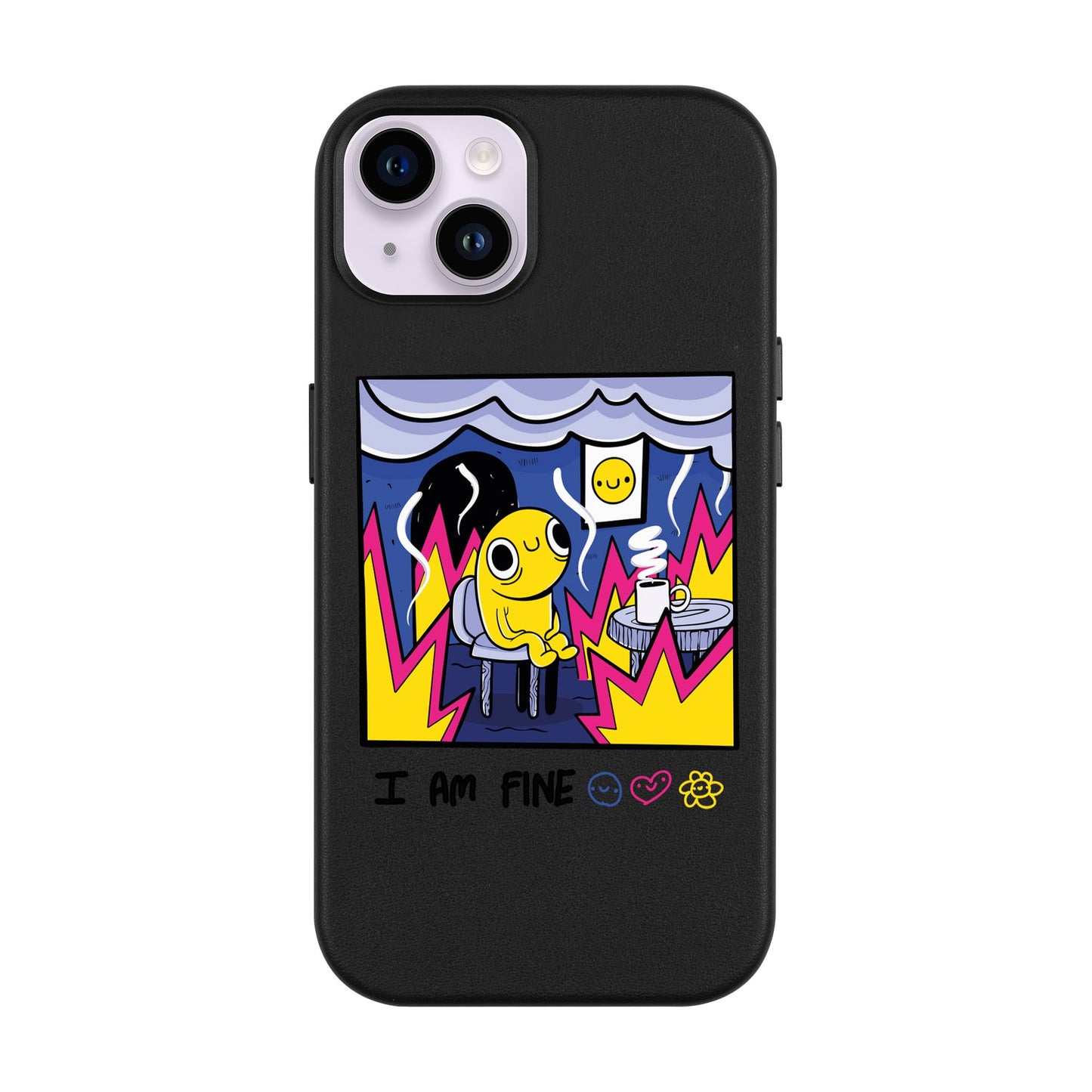 I AM FINE-iPhone 14 Plus Leather Kılıf MagSafe Özellikli