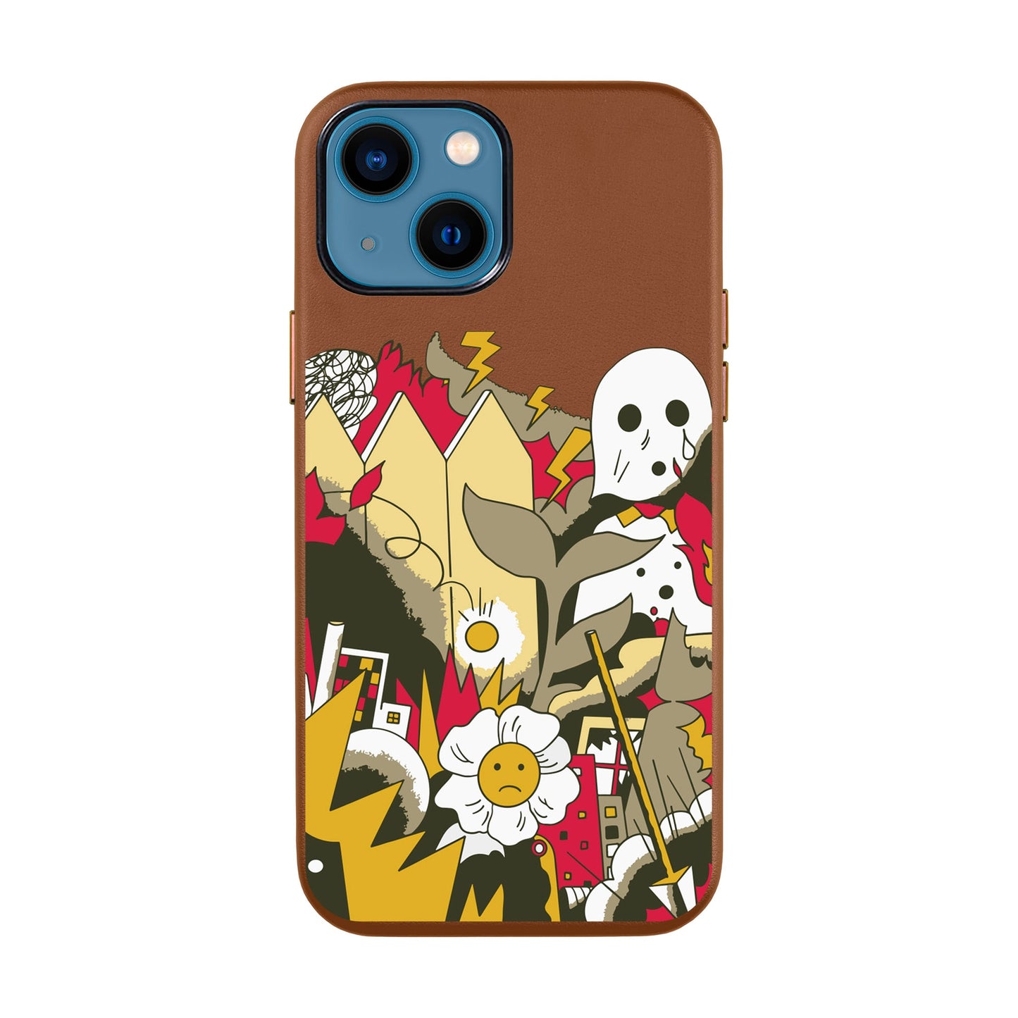 EVERYTHING IS BURNING-iPhone 14 Leather Kılıf