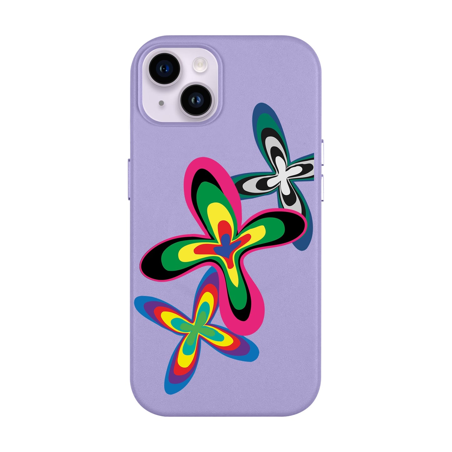 COLOR FLOWER-iPhone 14 Plus Leather Kılıf MagSafe Özellikli