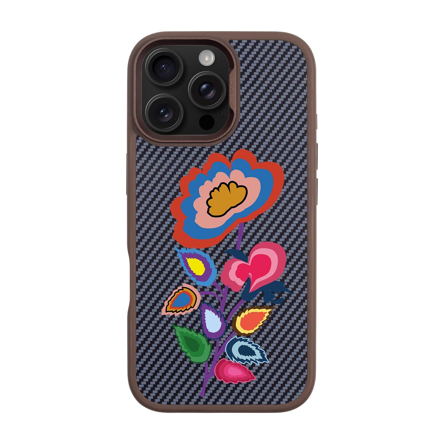 KNITTED FLOWER-iPhone 16 Pro Max Plaid Kılıf MagSafe Özellikli