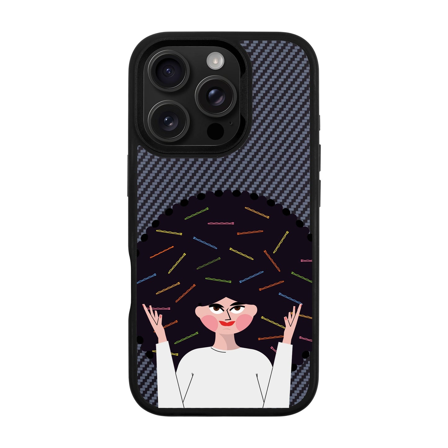 TANGLES OF HAPPINESS-iPhone 16 Pro Plaid Kılıf MagSafe Özellikli