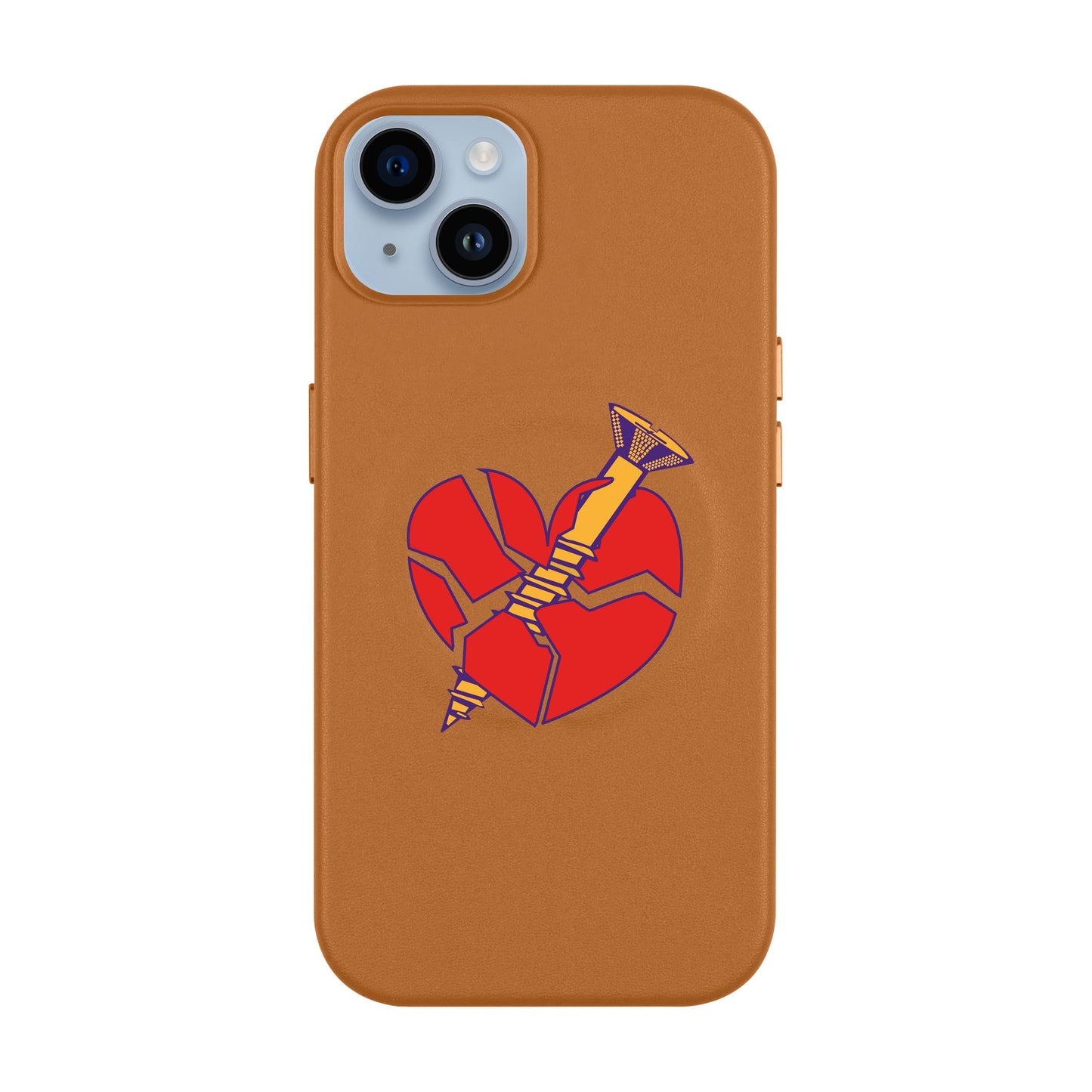 BROKEN HEART-iPhone 14 Plus Leather Kılıf MagSafe Özellikli