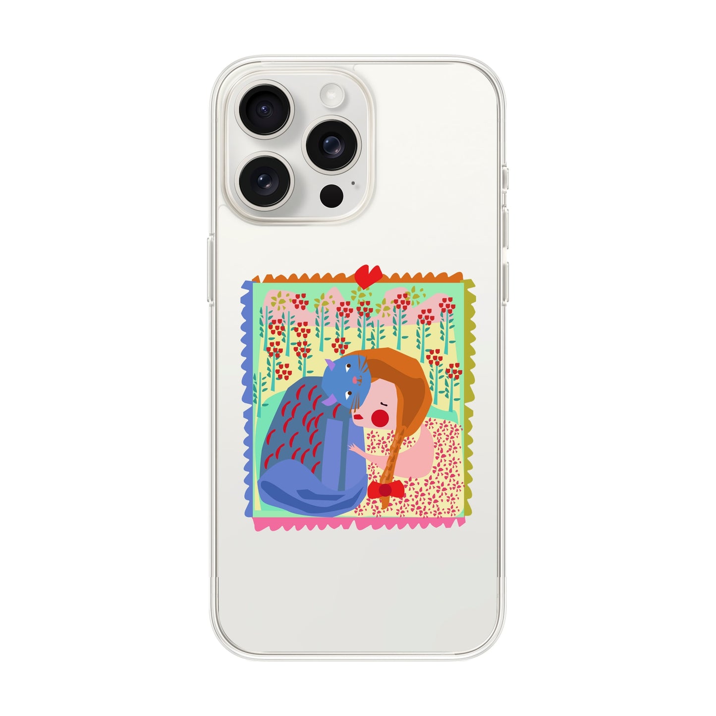 KEDİ POSTA PULU-iPhone 15 Pro Max Solid Kılıf