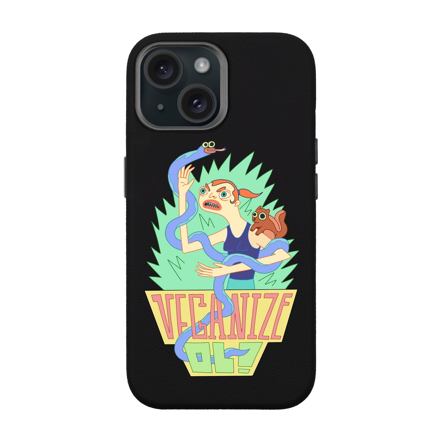 VEGANİZE-iPhone 15 Leather Premium Kılıf MagSafe Özellikli