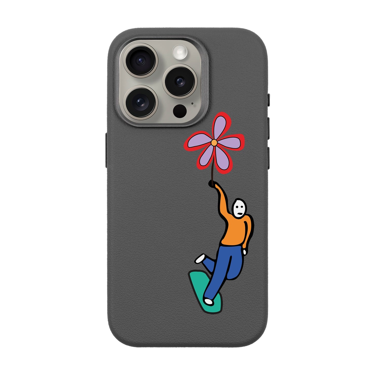 SKATEBOARDER-iPhone 15 Pro Leather Premium Kılıf MagSafe Özellikli