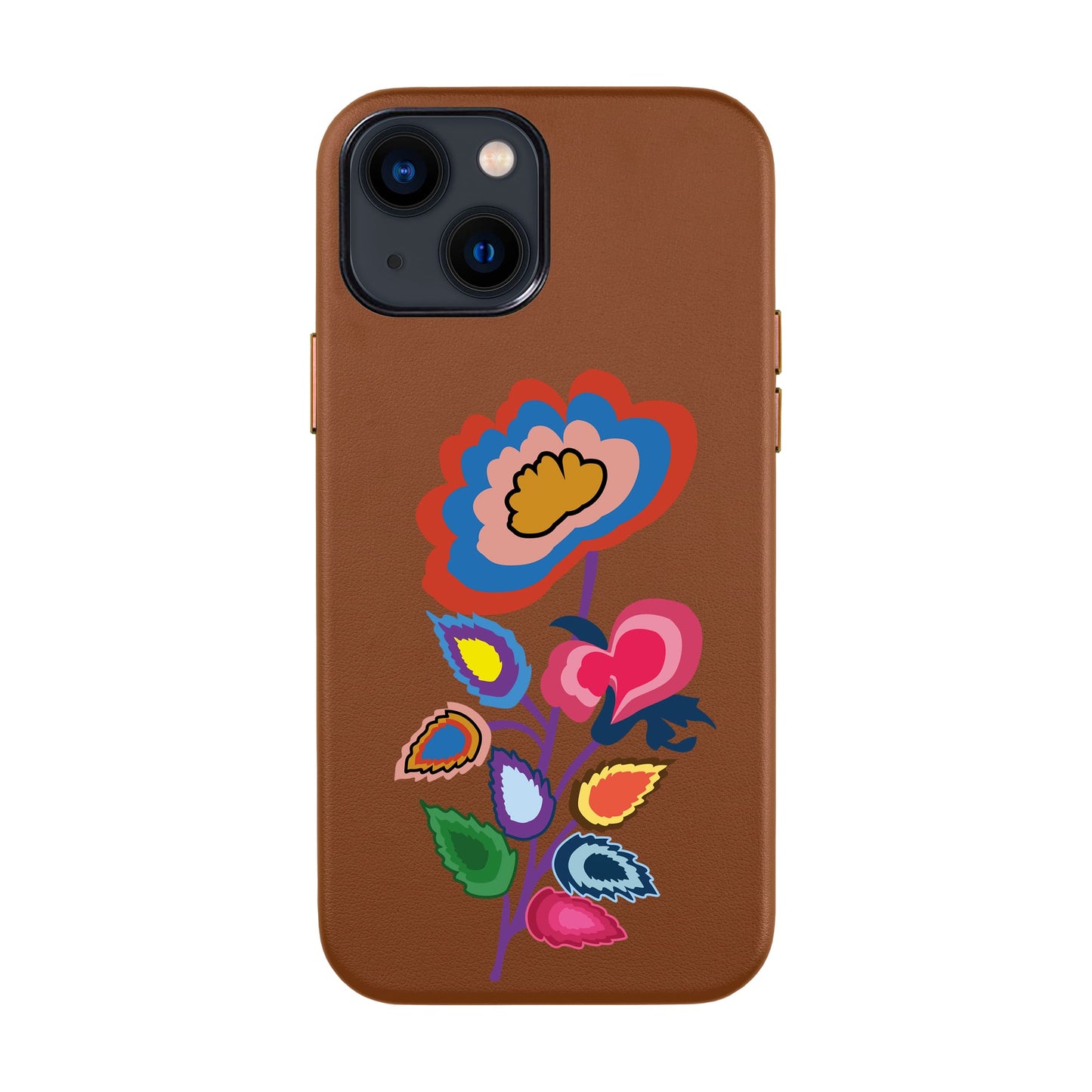 KNITTED FLOWER-iPhone 14 Leather Kılıf