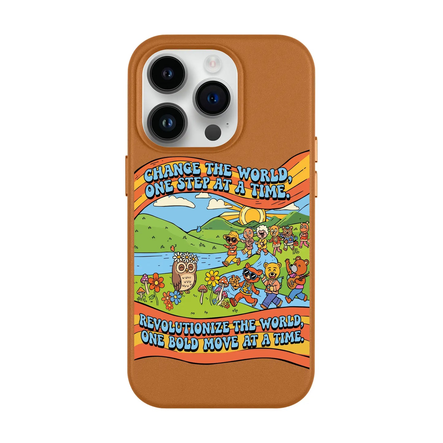 CHANGE THE WORLD-iPhone 14 Pro Leather Kılıf MagSafe Özellikli