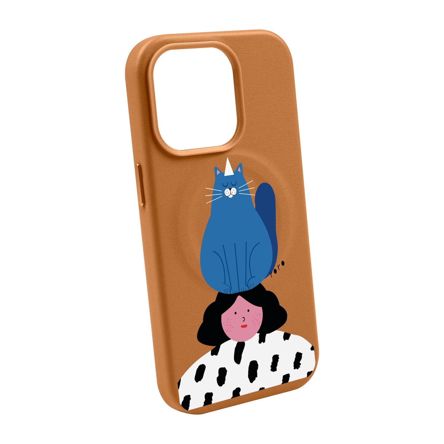 NAUGHTY CAT-iPhone 14 Pro Max Leather Kılıf MagSafe Özellikli