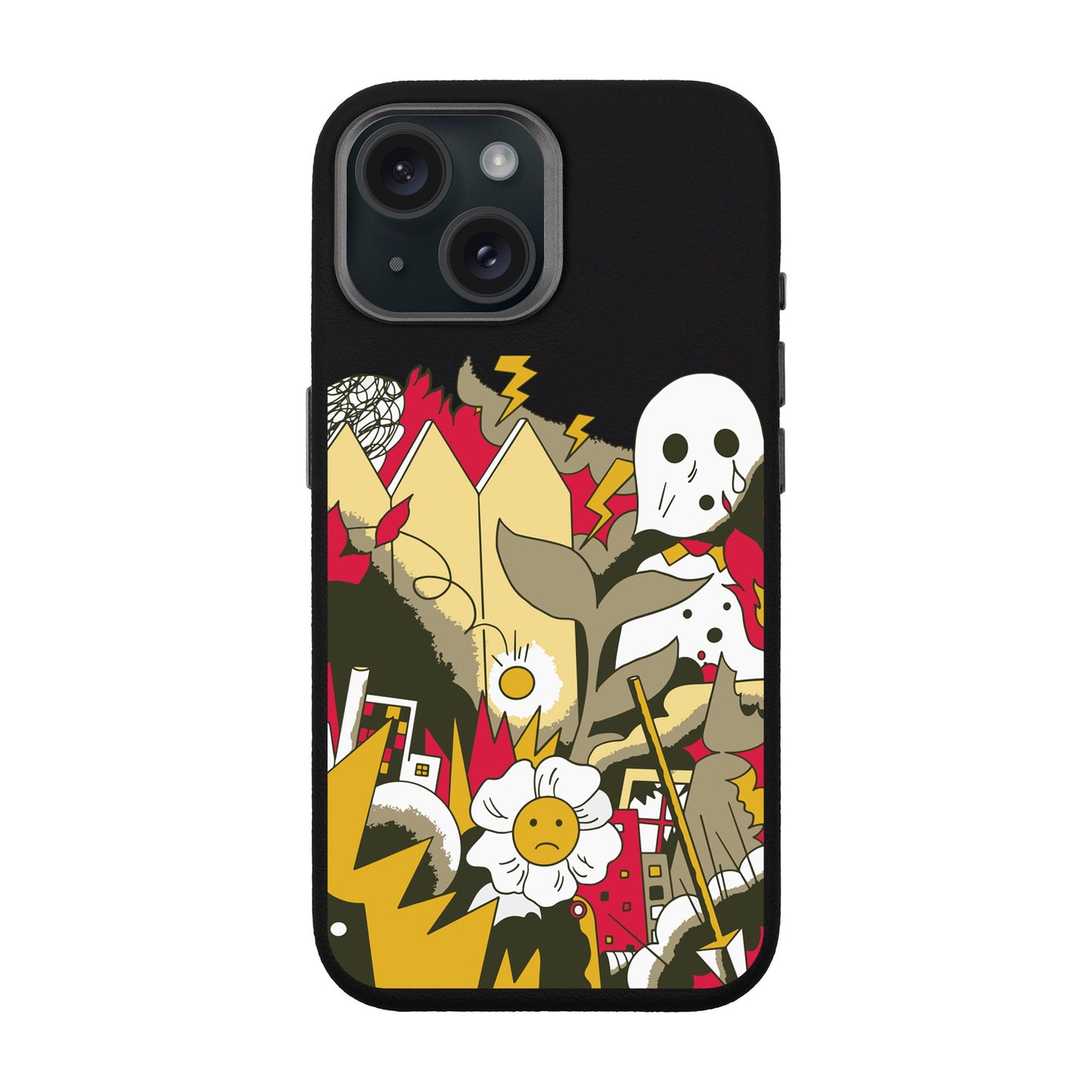 EVERYTHING IS BURNING-iPhone 15 Leather Premium Kılıf MagSafe Özellikli