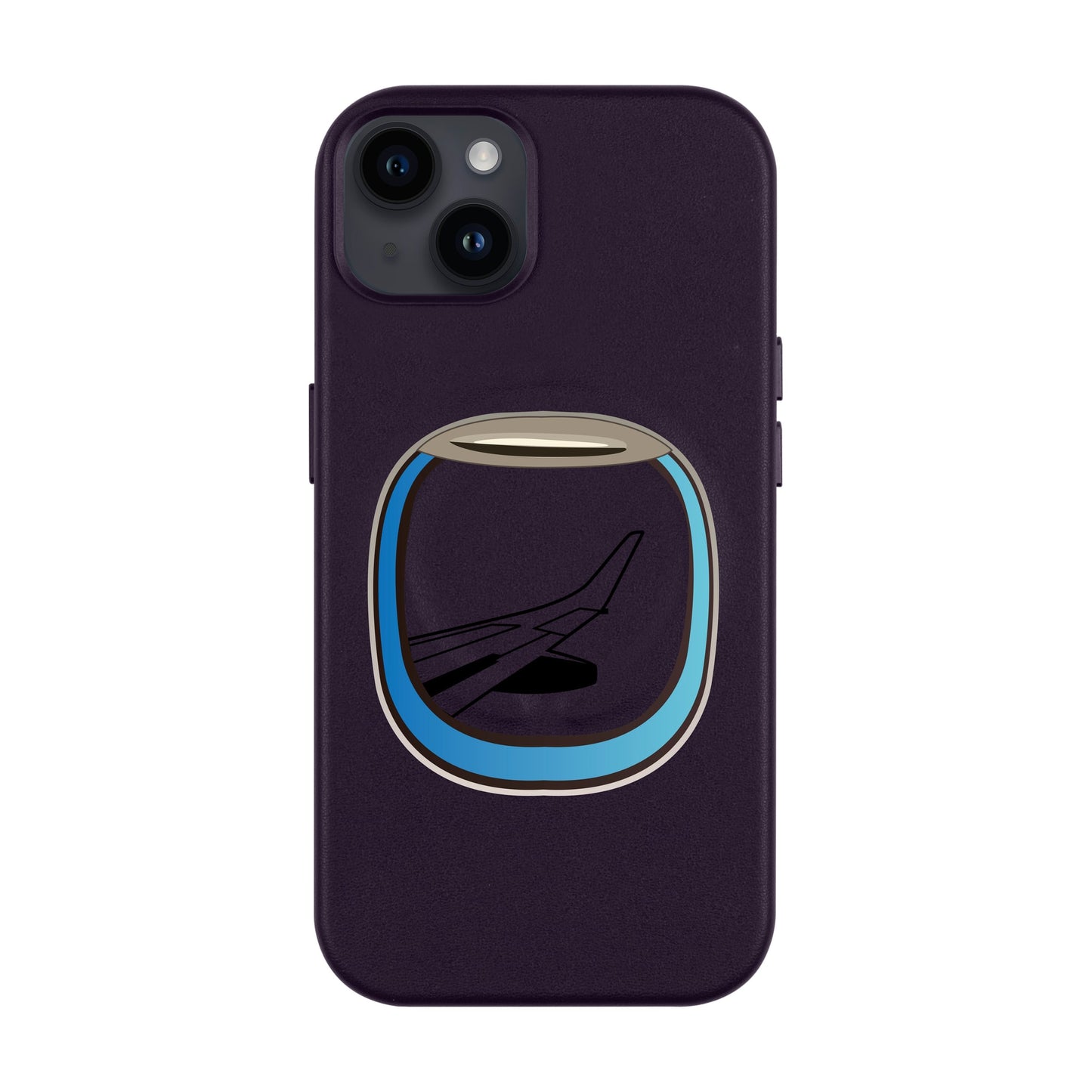 AIRCRAFT WINDOW-iPhone 14 Plus Leather Kılıf MagSafe Özellikli
