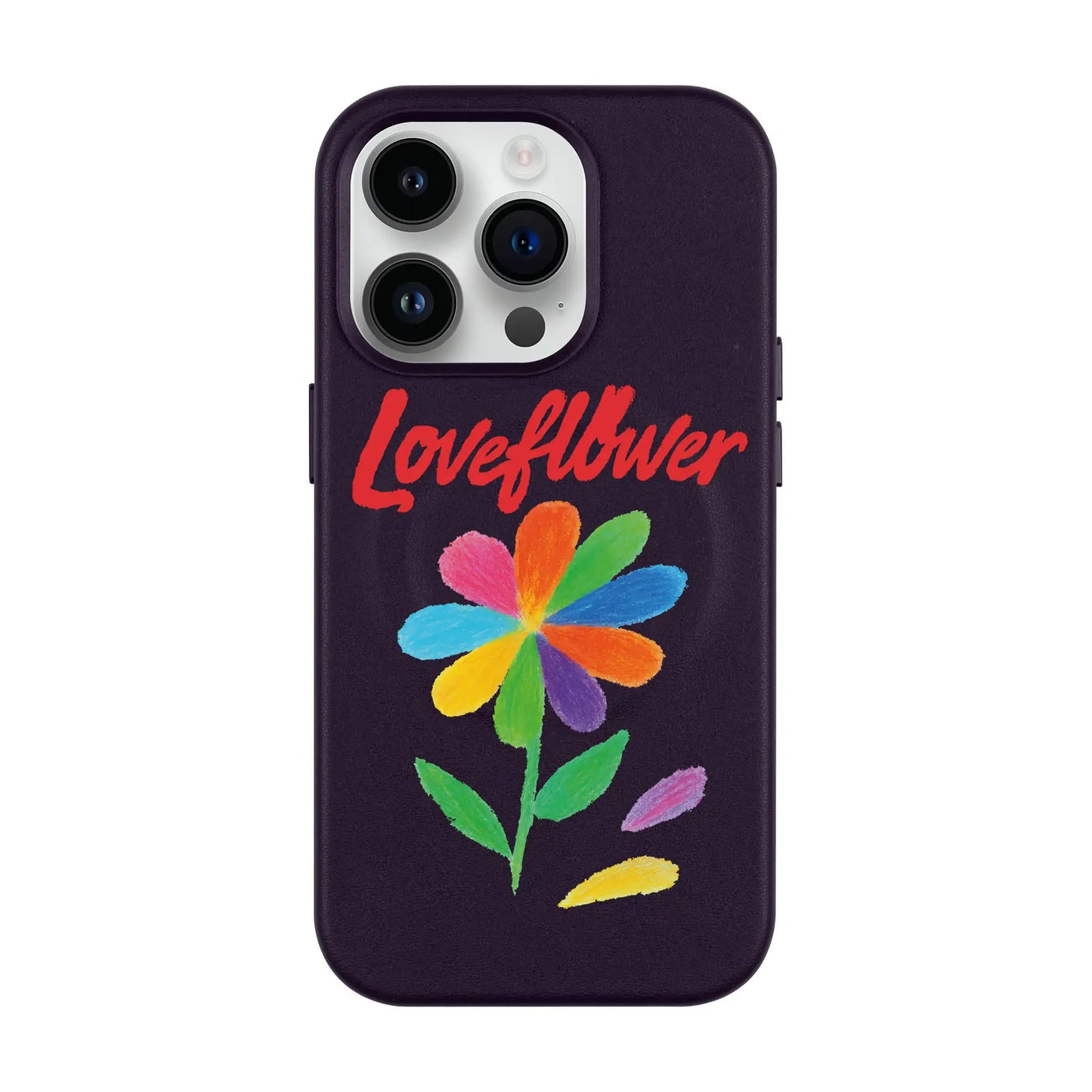 LOVE FLOWER-iPhone 14 Pro Leather Kılıf MagSafe Özellikli
