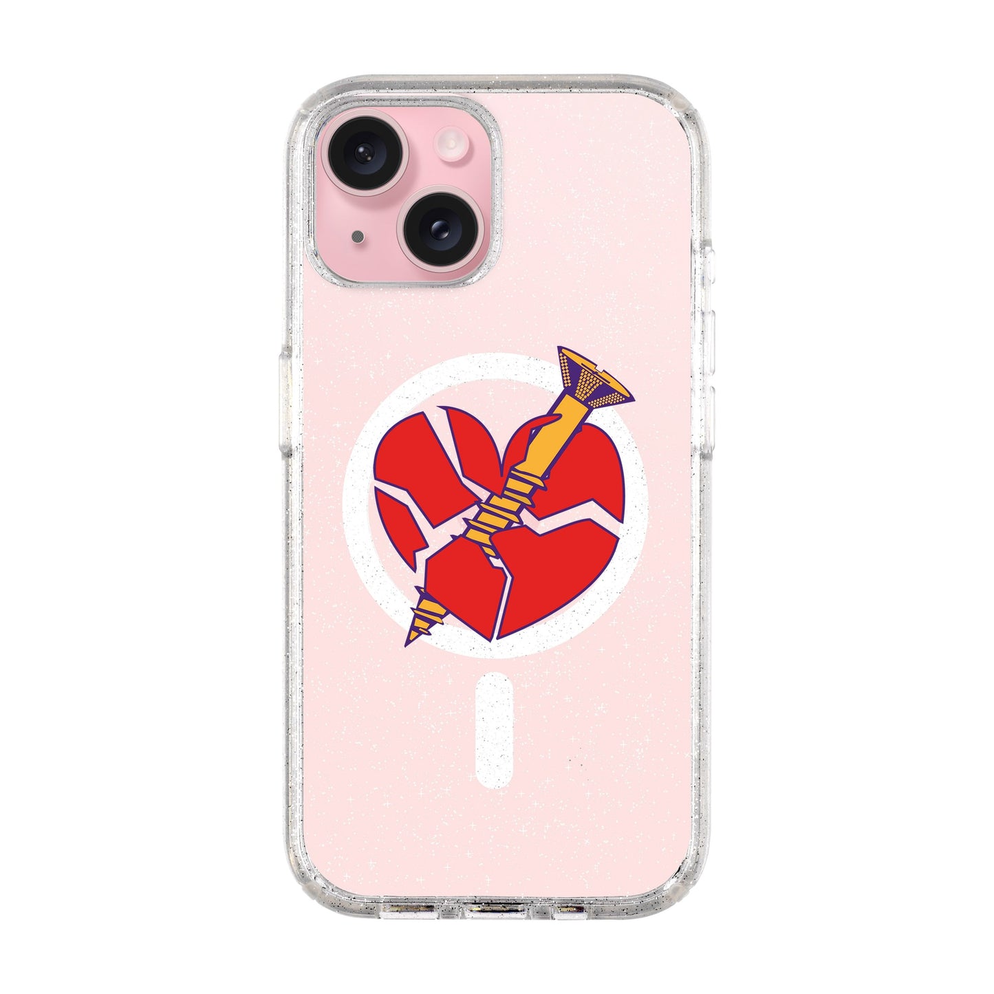 BROKEN HEART-iPhone 14 Plus Shiny Kılıf MagSafe Özellikli