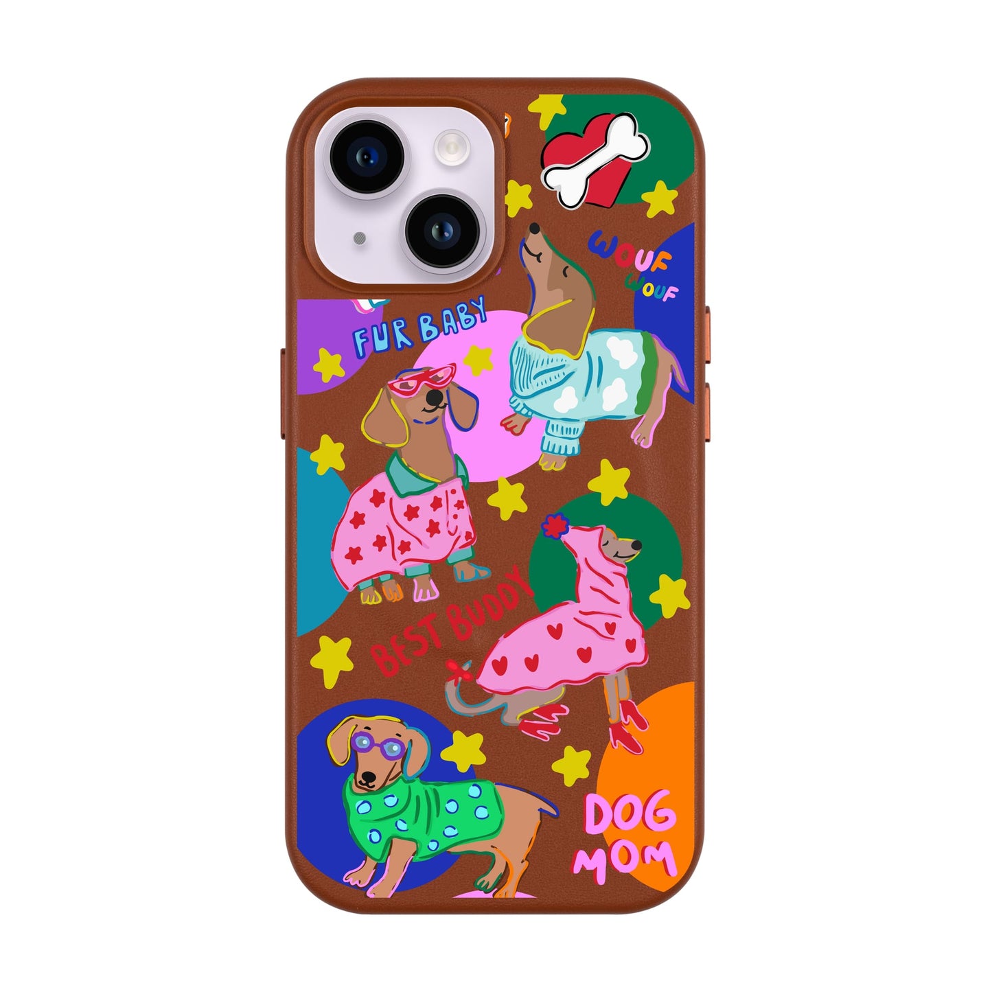 DOG MOM-iPhone 13 Leather Kılıf MagSafe Özellikli