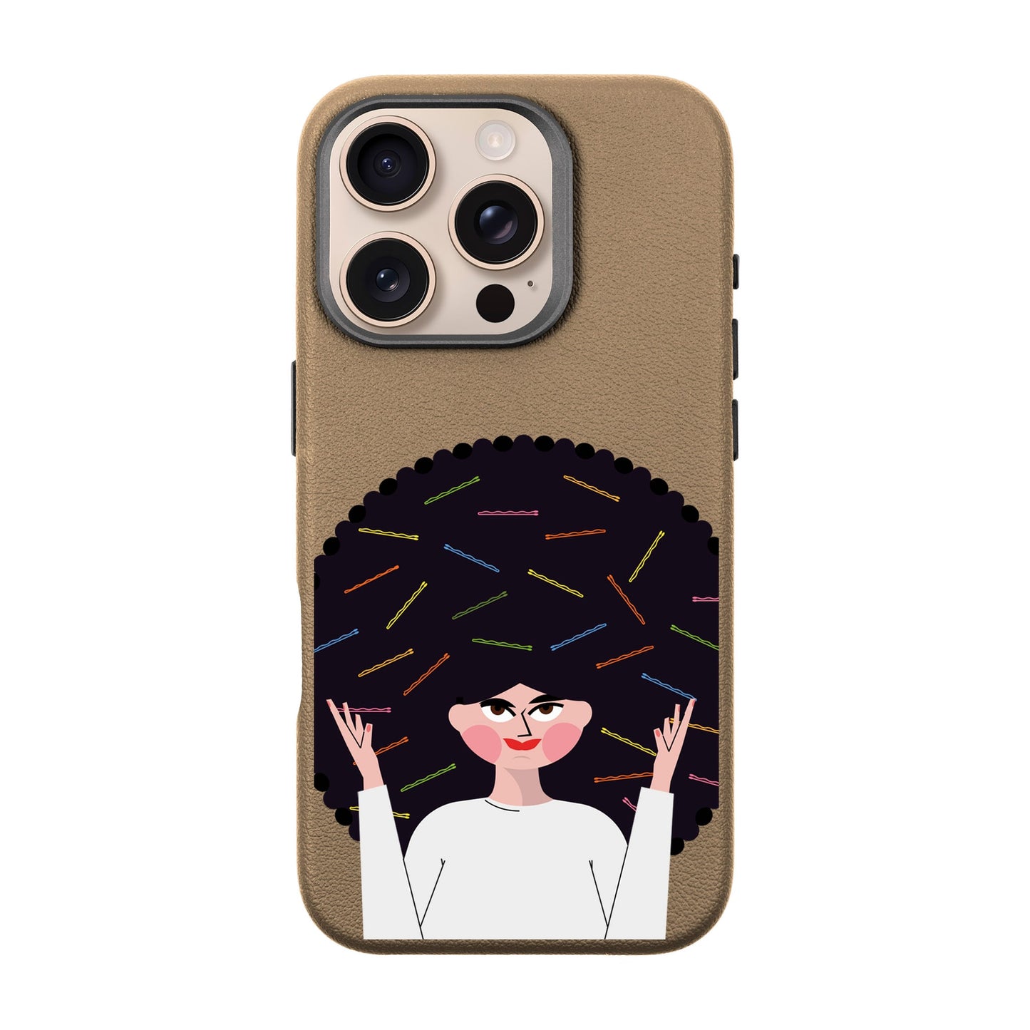 TANGLES OF HAPPINESS-iPhone 16 Pro Leather Premium Kılıf MagSafe Özellikli
