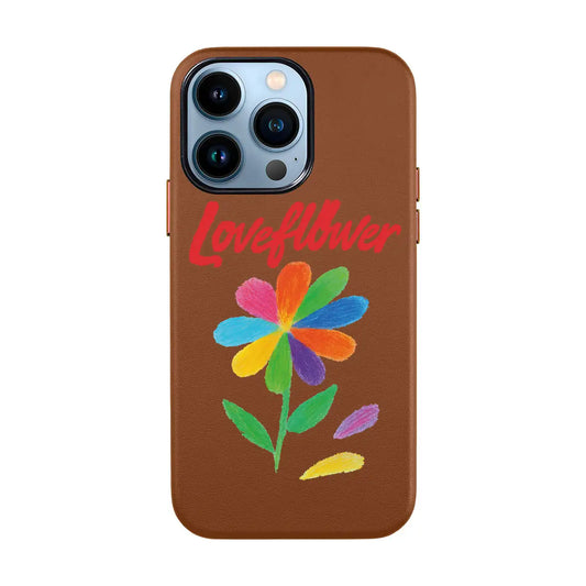 LOVE FLOWER-iPhone 14 Leather Kılıf