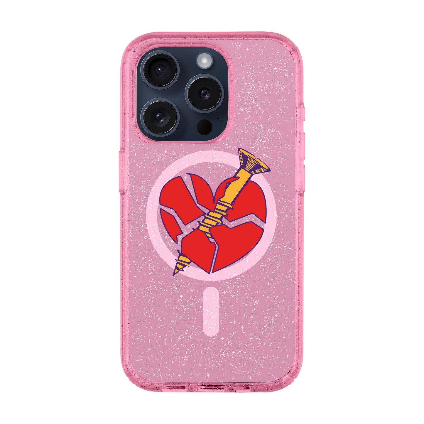 BROKEN HEART-iPhone 15 Pro Shiny Kılıf MagSafe Özellikli