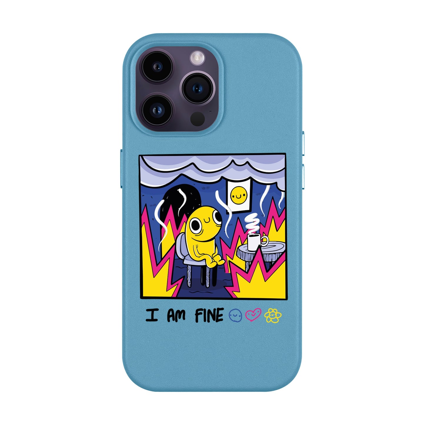 I AM FINE-iPhone 14 Pro Max Leather Kılıf MagSafe Özellikli