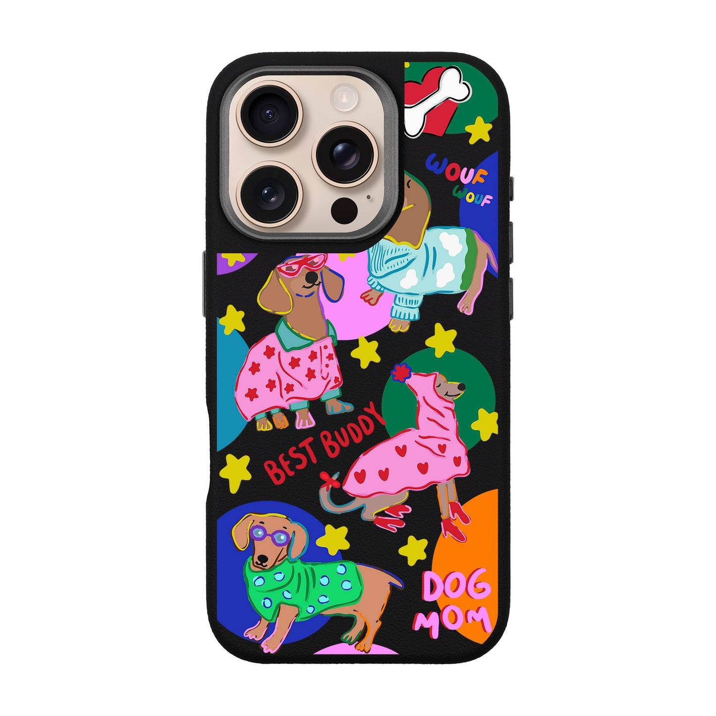 DOG MOM-iPhone 16 Pro Leather Premium Kılıf MagSafe Özellikli