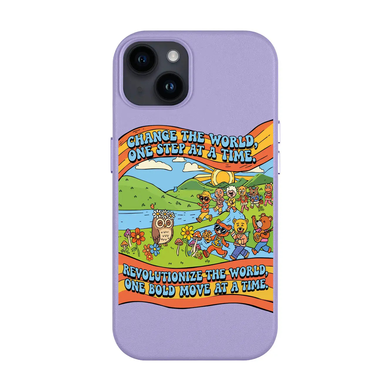 CHANGE THE WORLD-iPhone 14 Plus Leather Kılıf MagSafe Özellikli