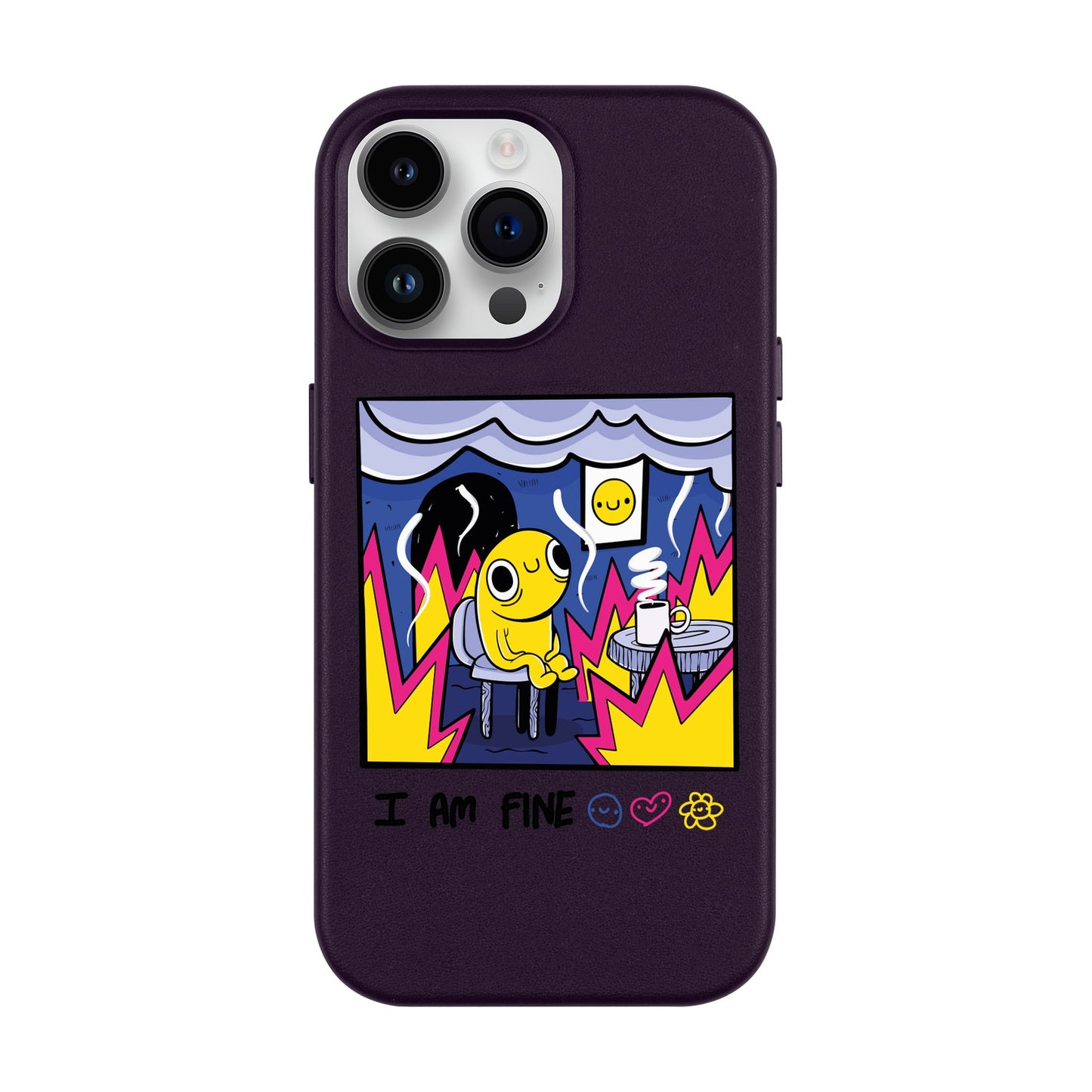 I AM FINE-iPhone 14 Pro Max Leather Kılıf MagSafe Özellikli