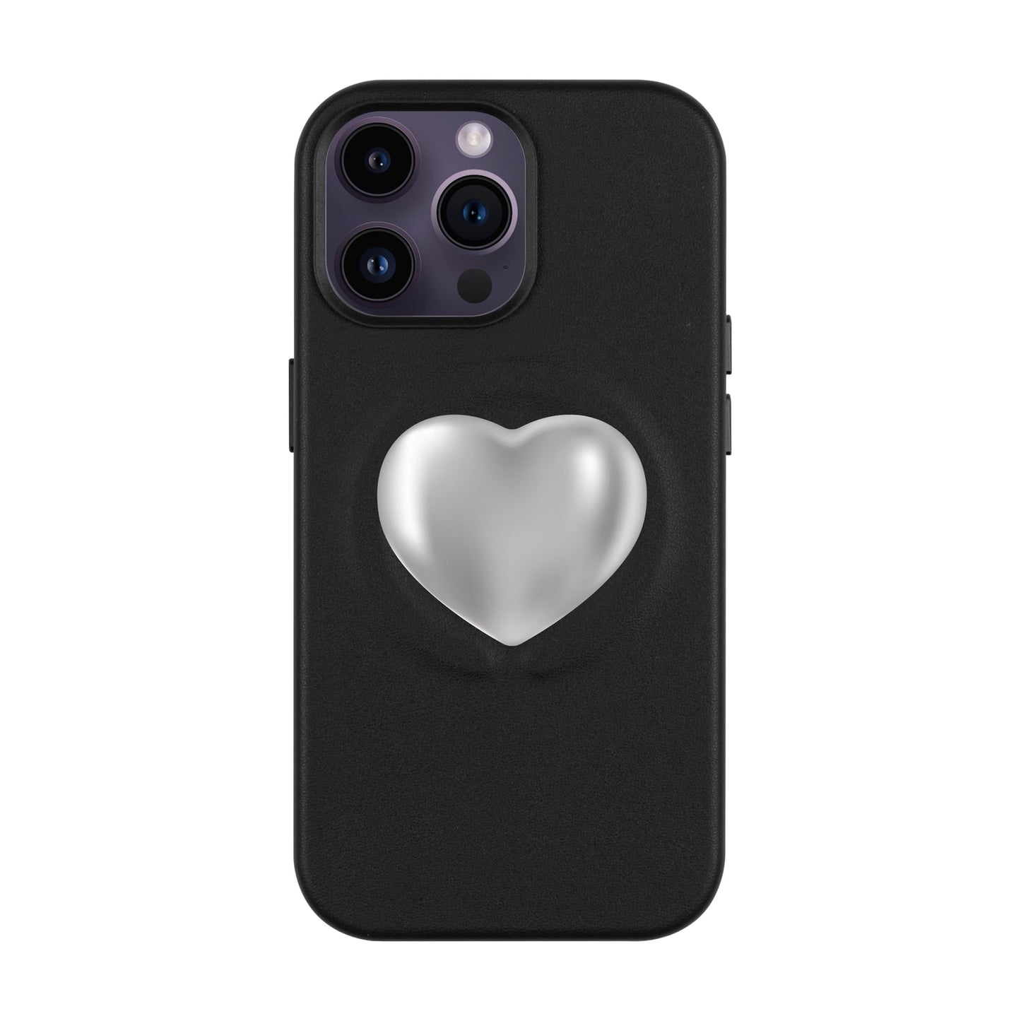 SILVER HEART-iPhone 14 Pro Max Leather Kılıf MagSafe Özellikli