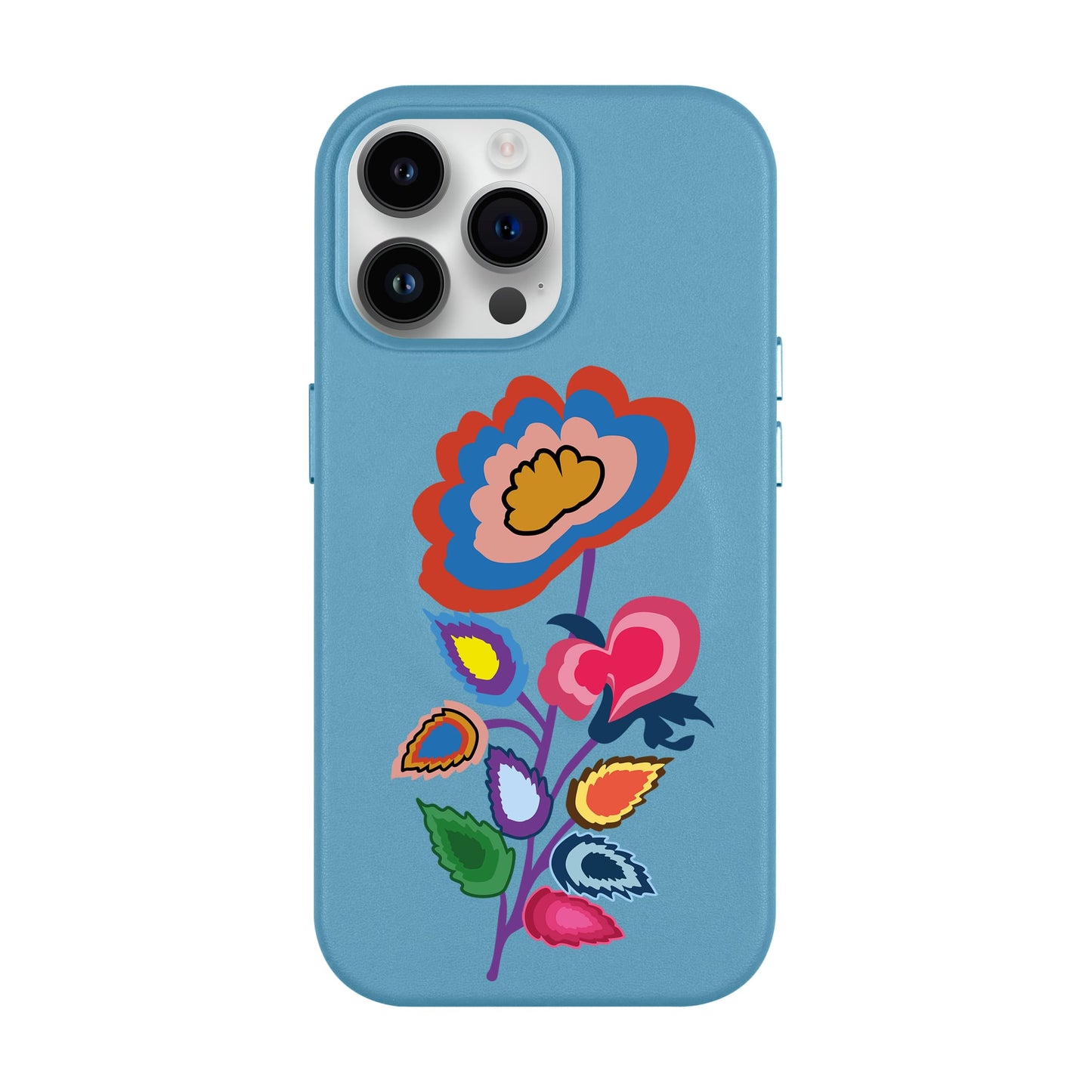 KNITTED FLOWER-iPhone 14 Pro Max Leather Kılıf MagSafe Özellikli