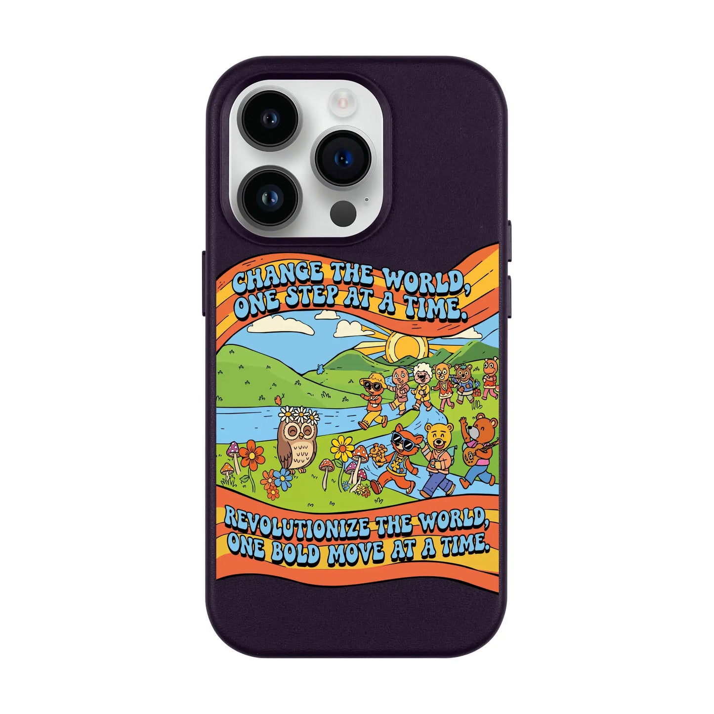 CHANGE THE WORLD-iPhone 14 Pro Leather Kılıf MagSafe Özellikli