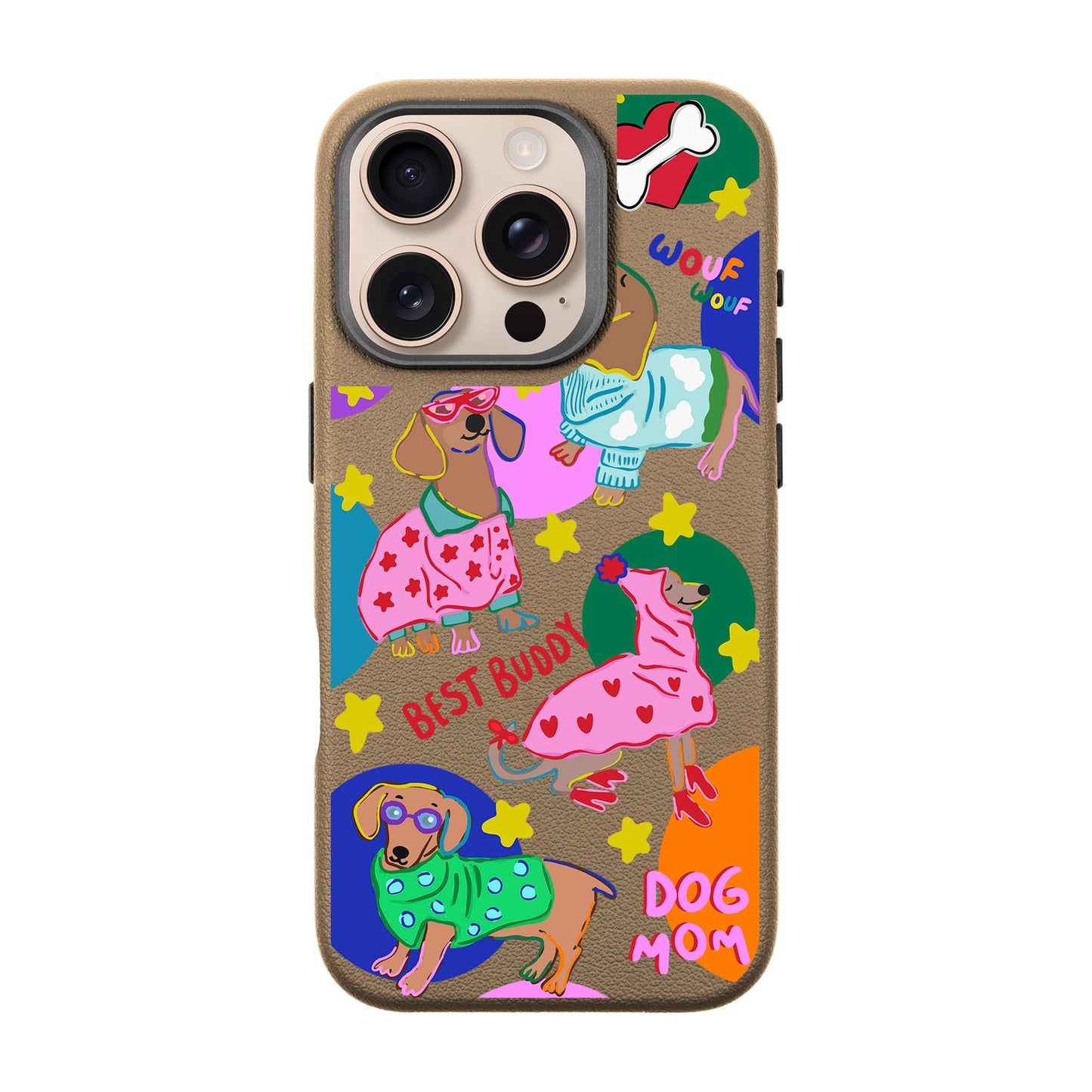 DOG MOM-iPhone 16 Pro Leather Premium Kılıf MagSafe Özellikli