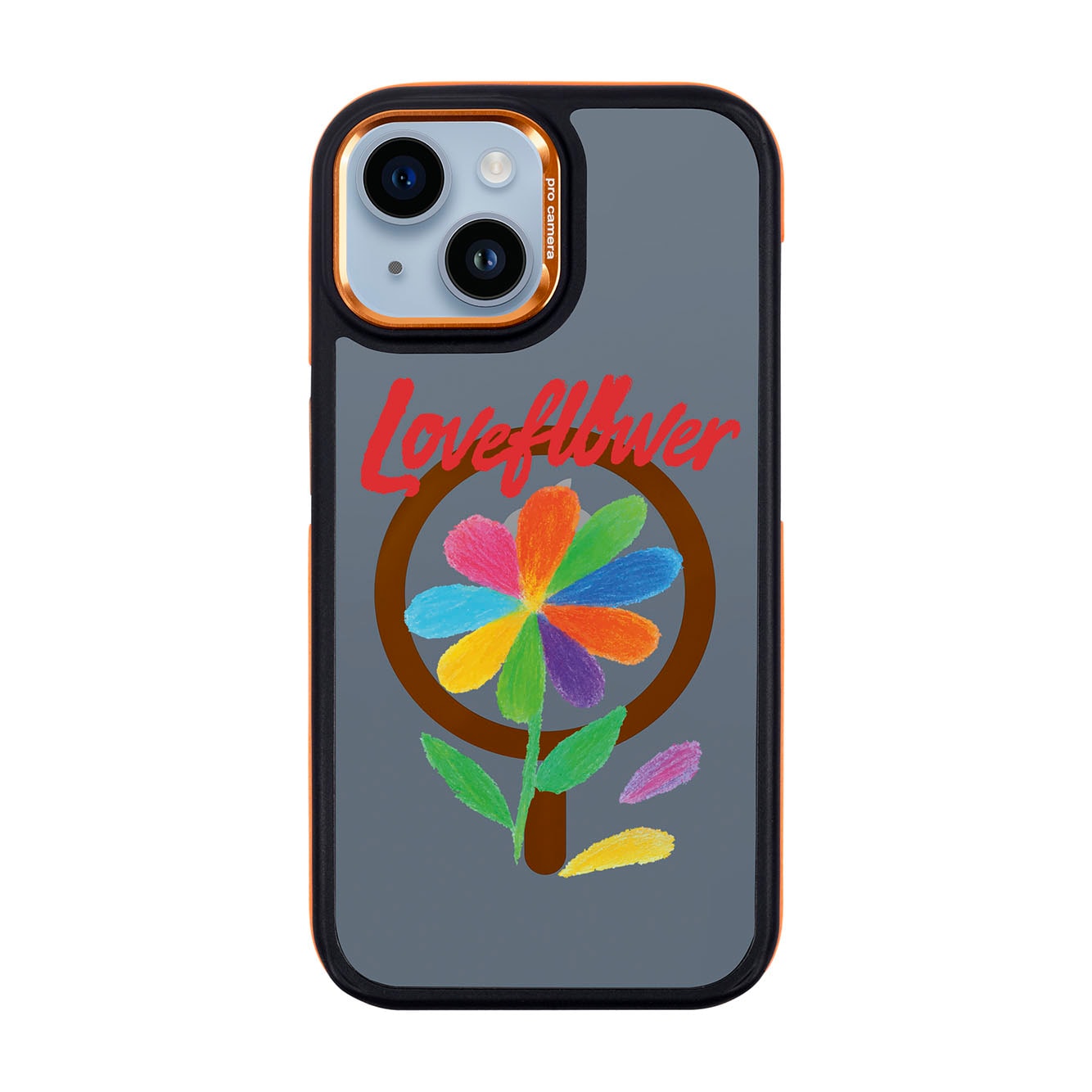 LOVE FLOWER-iPhone 14 Dark Kılıf MagSafe Özellikli