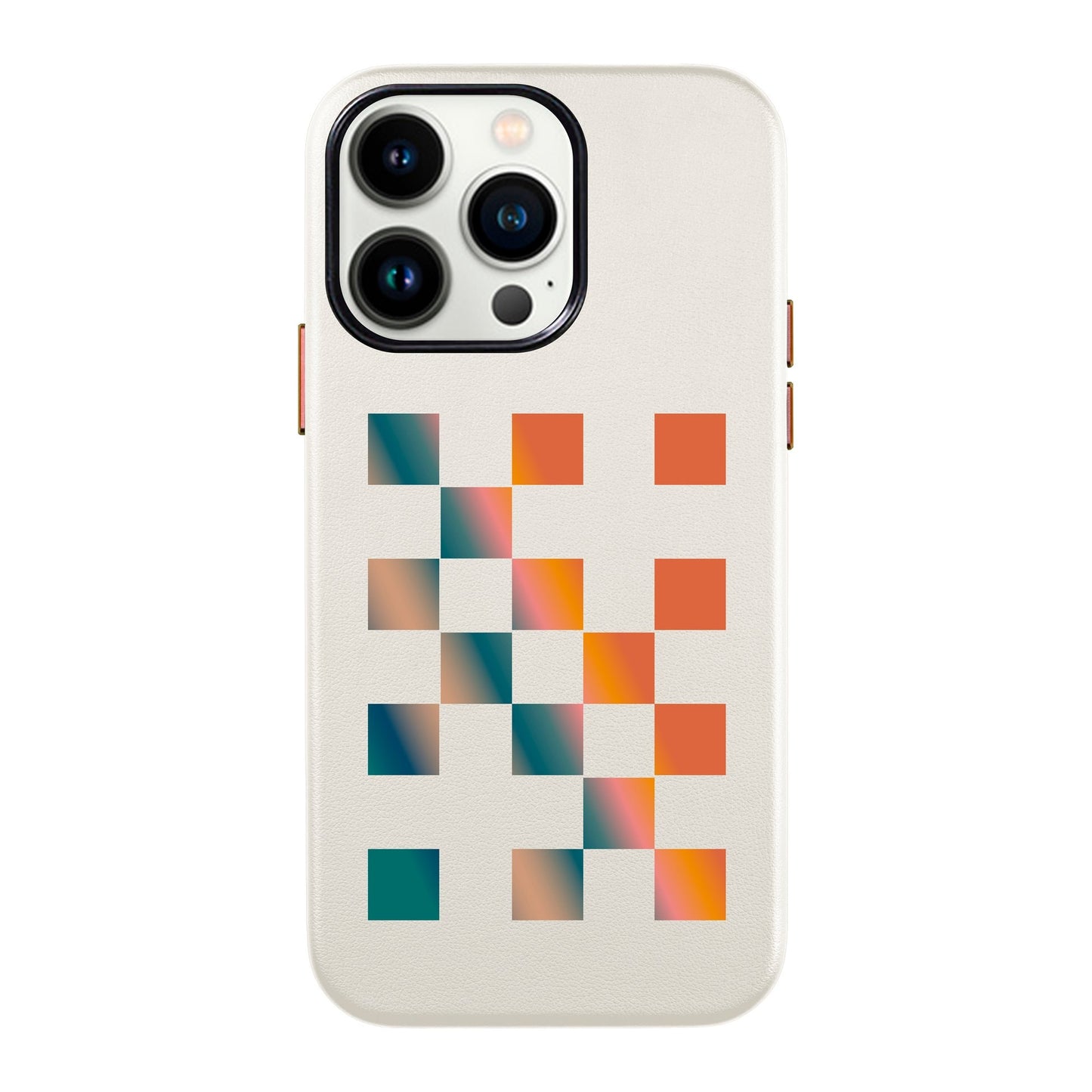 GRADIENT CHECKMATE-iPhone 13 Pro Max Leather Kılıf