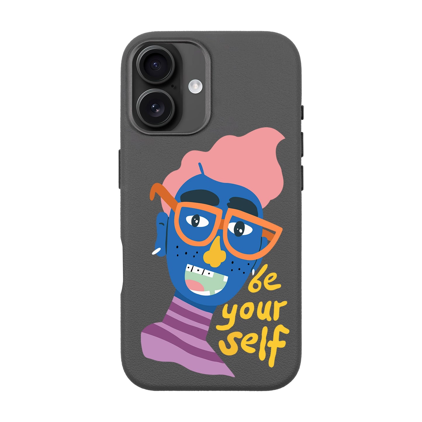 BE YOURSELF-iPhone 16 Leather Premium Kılıf MagSafe Özellikli