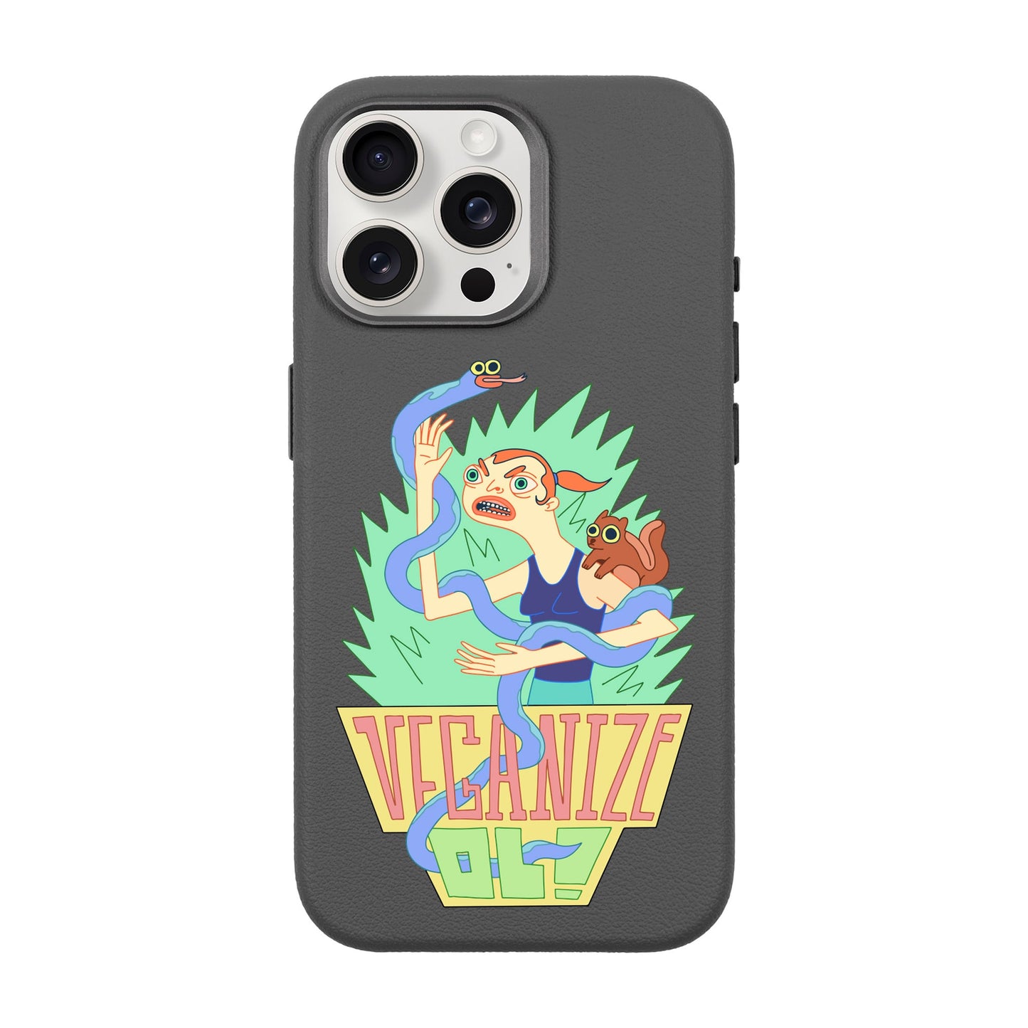 VEGANİZE-iPhone 15 Pro Max Leather Premium Kılıf MagSafe Özellikli