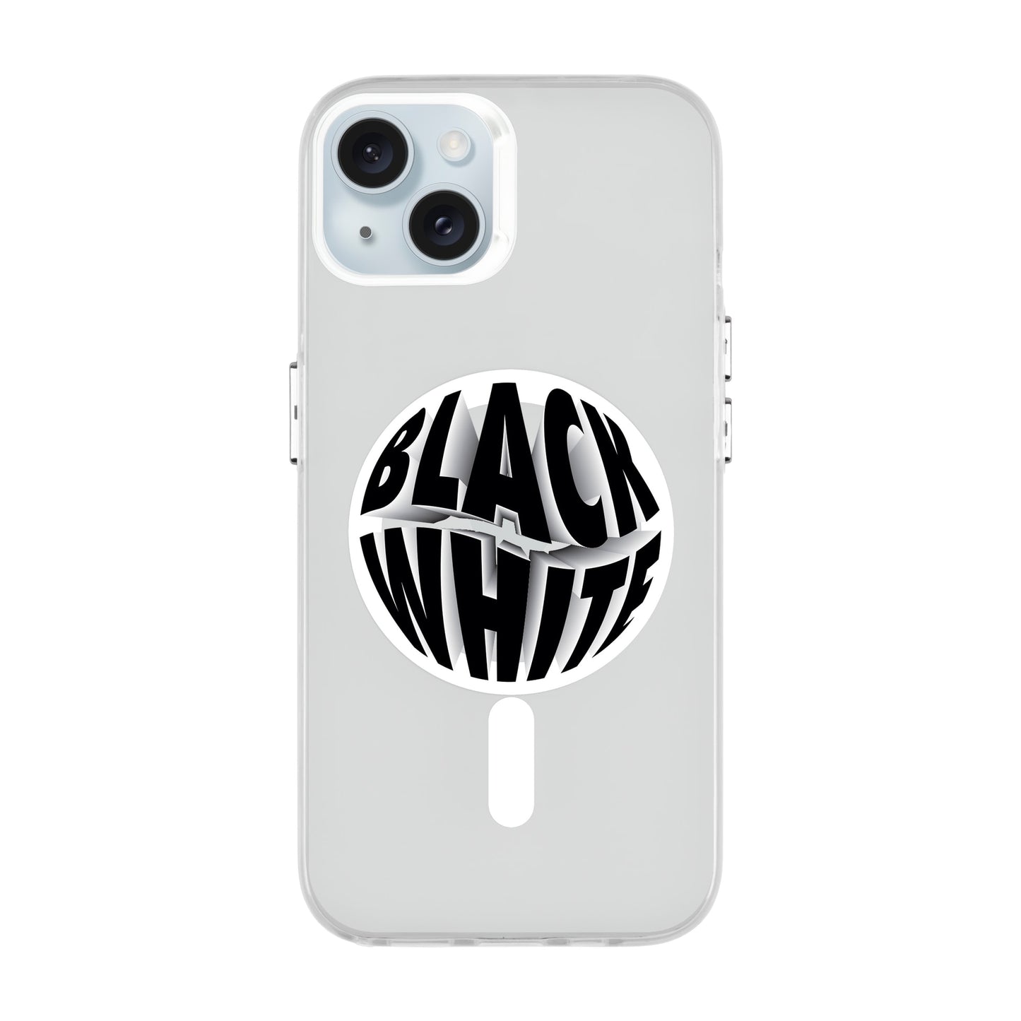 BLACK WHITE-iPhone 15 Plus Hold Kılıf MagSafe Özellikli