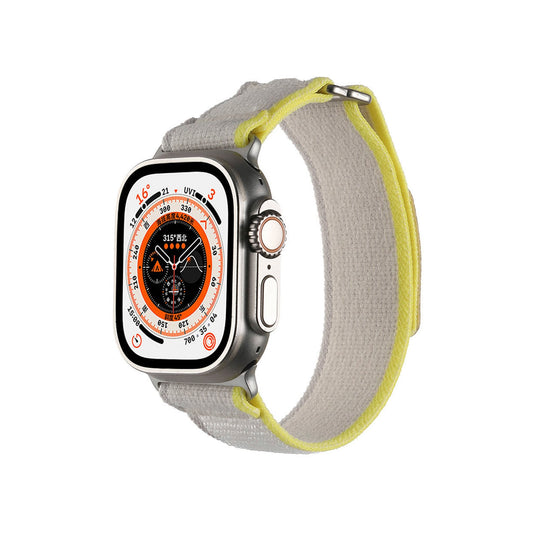 Apple Watch Weaving Kordon-Beyaz Sarı