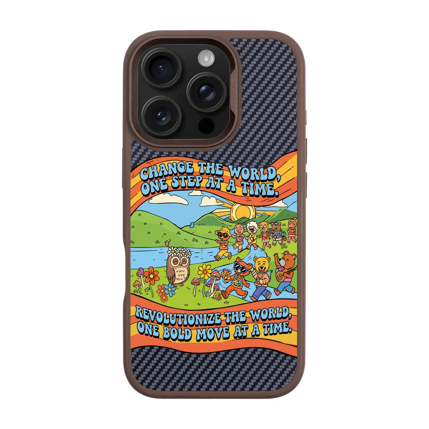 CHANGE THE WORLD-iPhone 16 Pro Plaid Kılıf MagSafe Özellikli