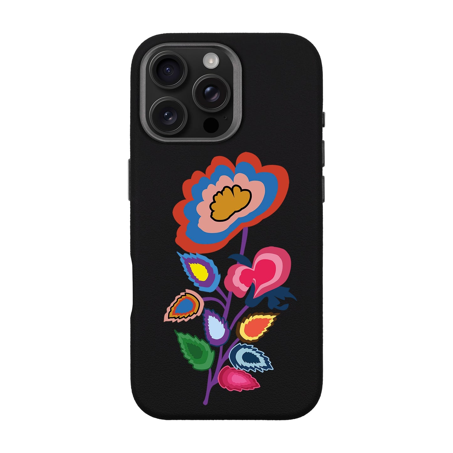 KNITTED FLOWER-iPhone 16 Pro Max Leather Premium Kılıf MagSafe Özellikli
