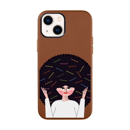 TANGLES OF HAPPINESS-iPhone 14 Leather Kılıf