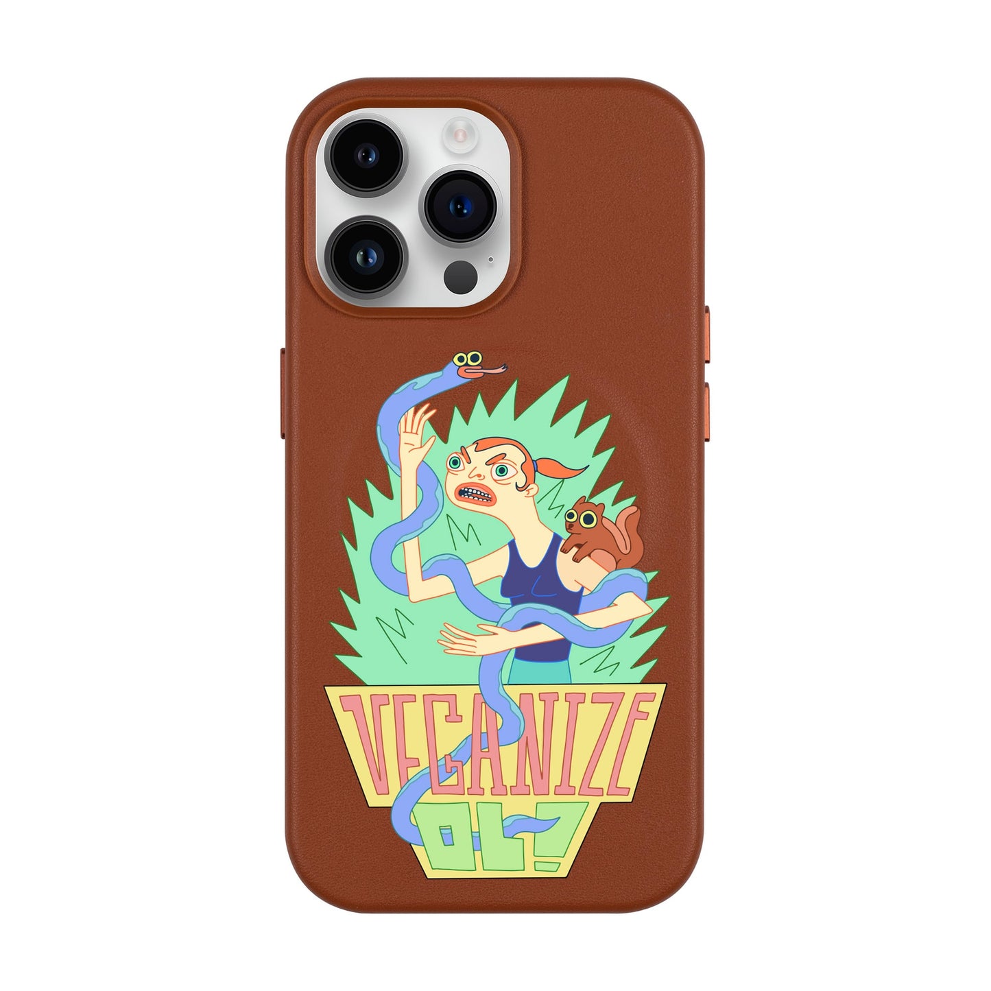 VEGANİZE-iPhone 14 Pro Max Leather Kılıf MagSafe Özellikli