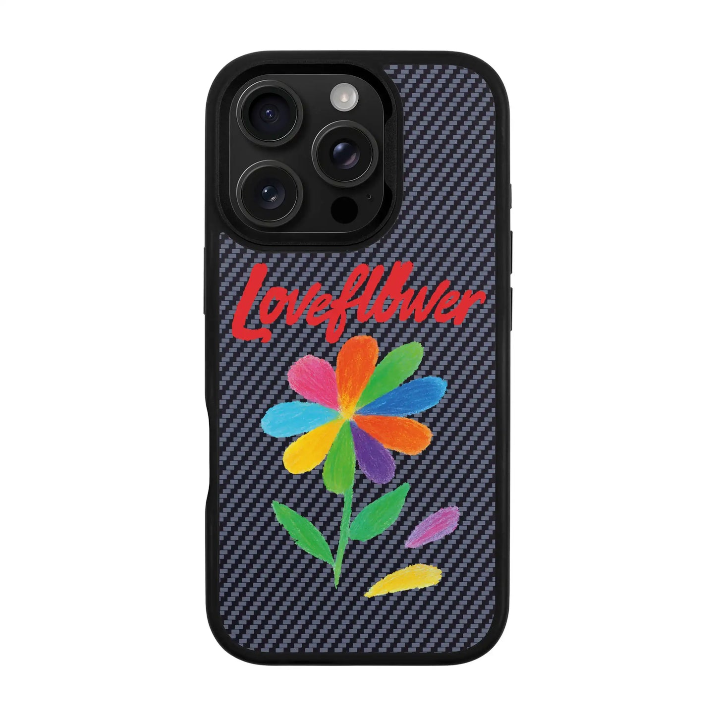LOVE FLOWER-iPhone 16 Pro Plaid Kılıf MagSafe Özellikli