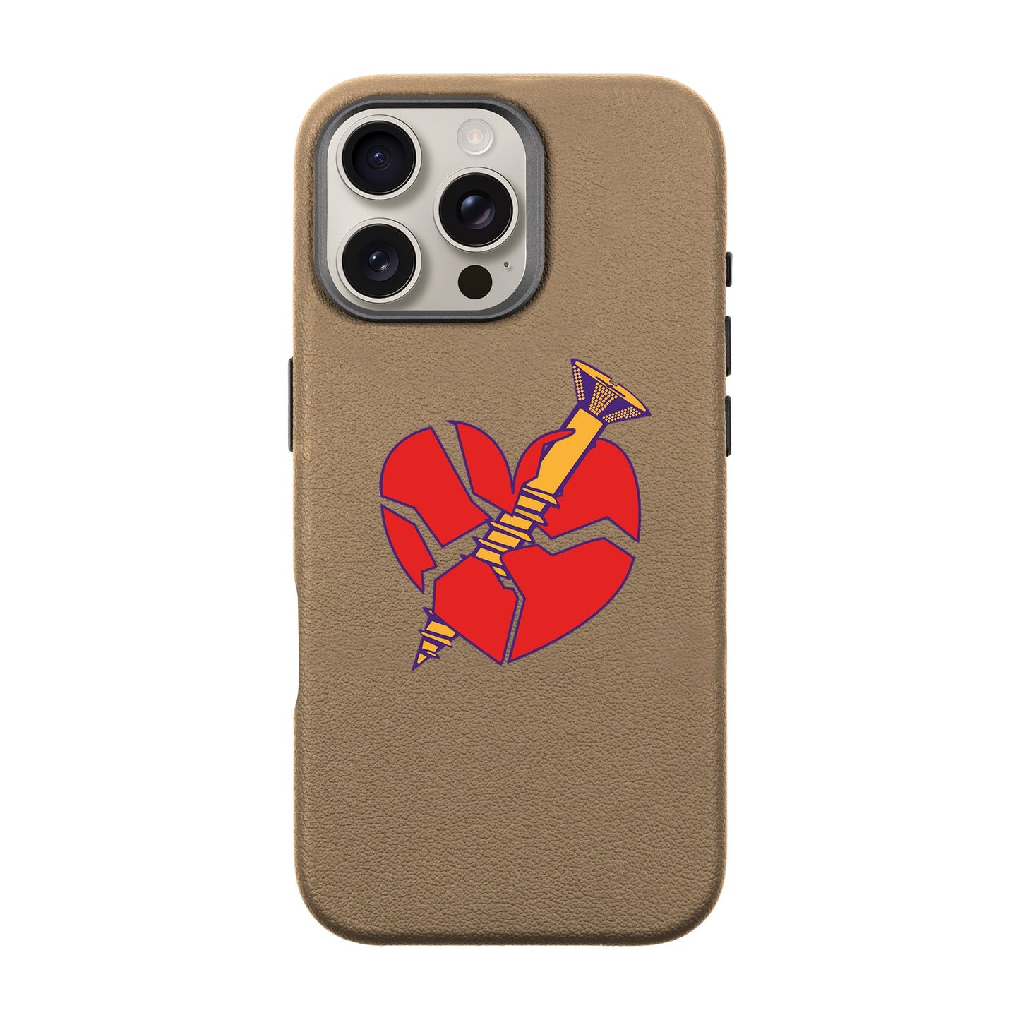 BROKEN HEART-iPhone 16 Pro Max Leather Premium Kılıf MagSafe Özellikli