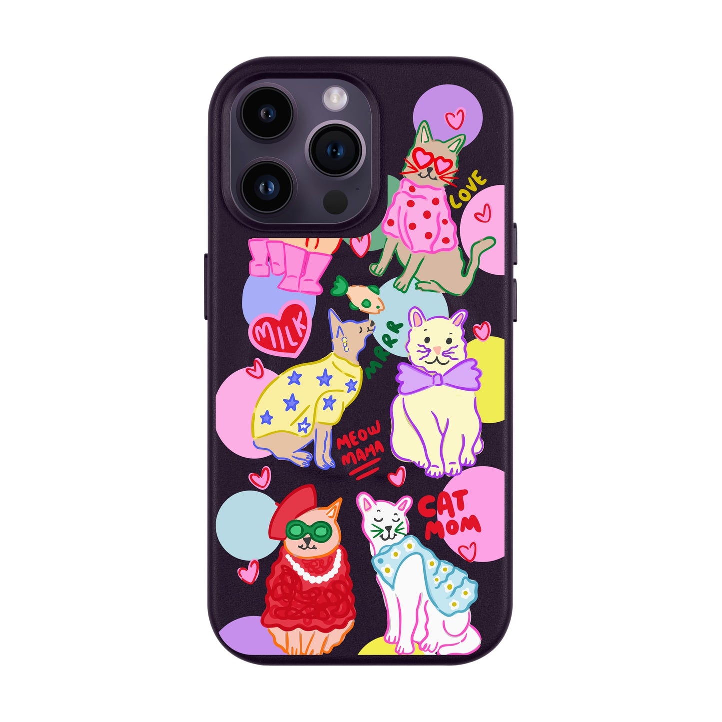 CAT MOM-iPhone 14 Pro Max Leather Kılıf MagSafe Özellikli