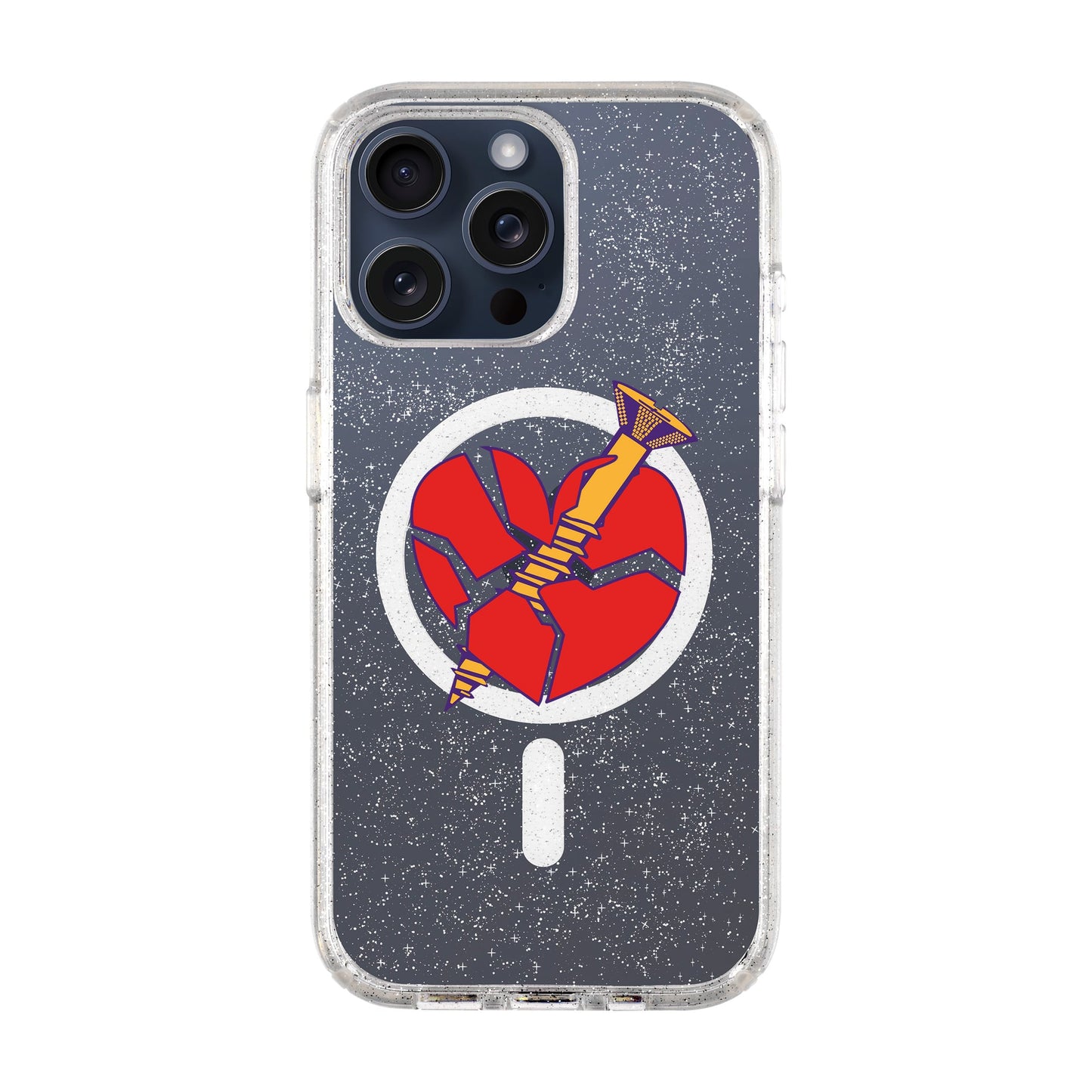 BROKEN HEART-iPhone 15 Pro Max Shiny Kılıf MagSafe Özellikli