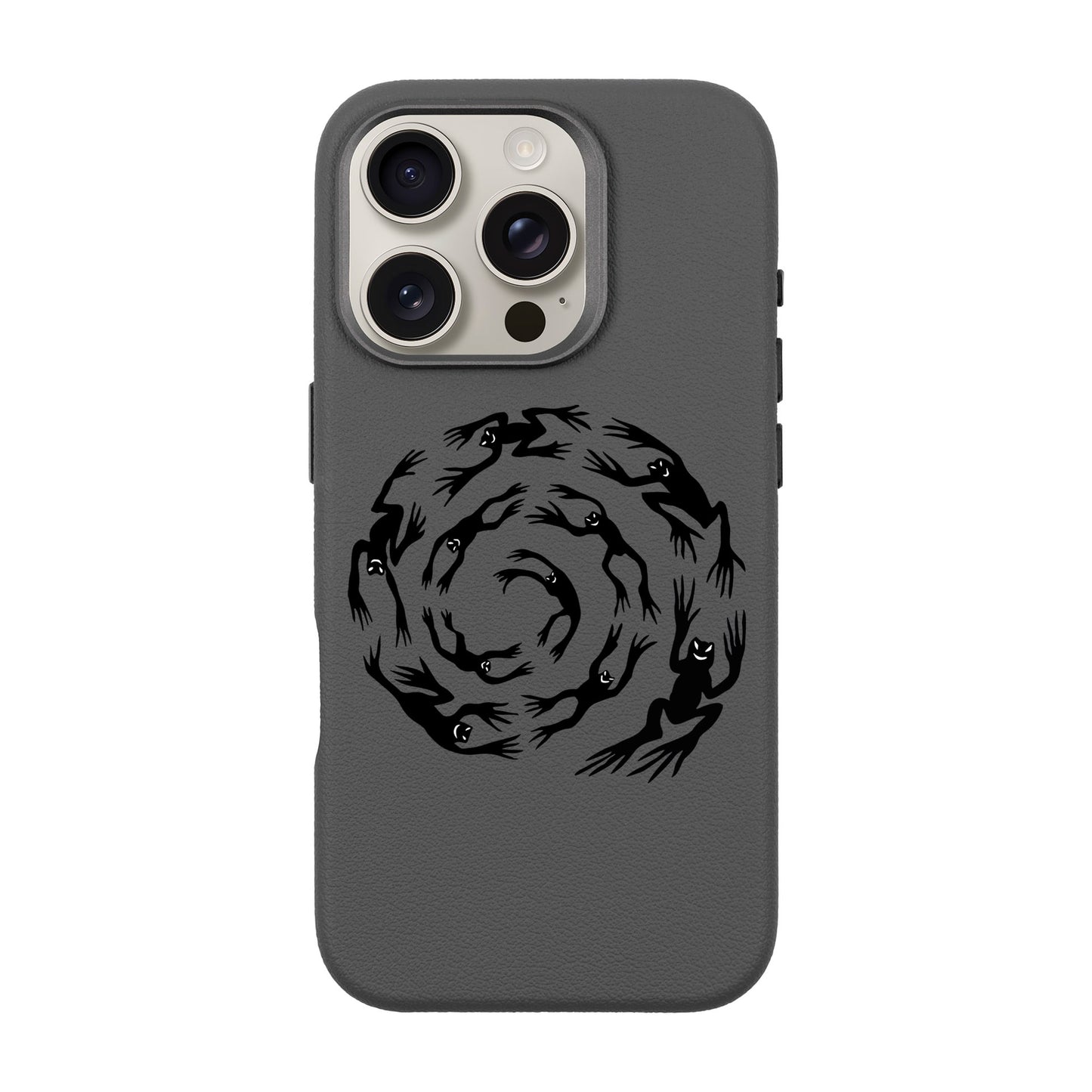 SWIRLING FROGS-iPhone 16 Pro Leather Premium Kılıf MagSafe Özellikli