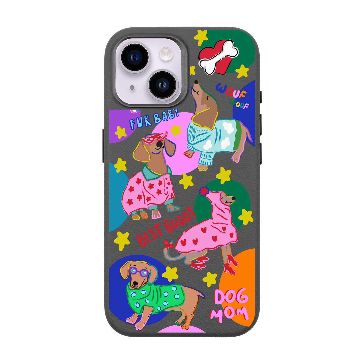 DOG MOM-iPhone 13 Leather Premium Kılıf MagSafe Özellikli