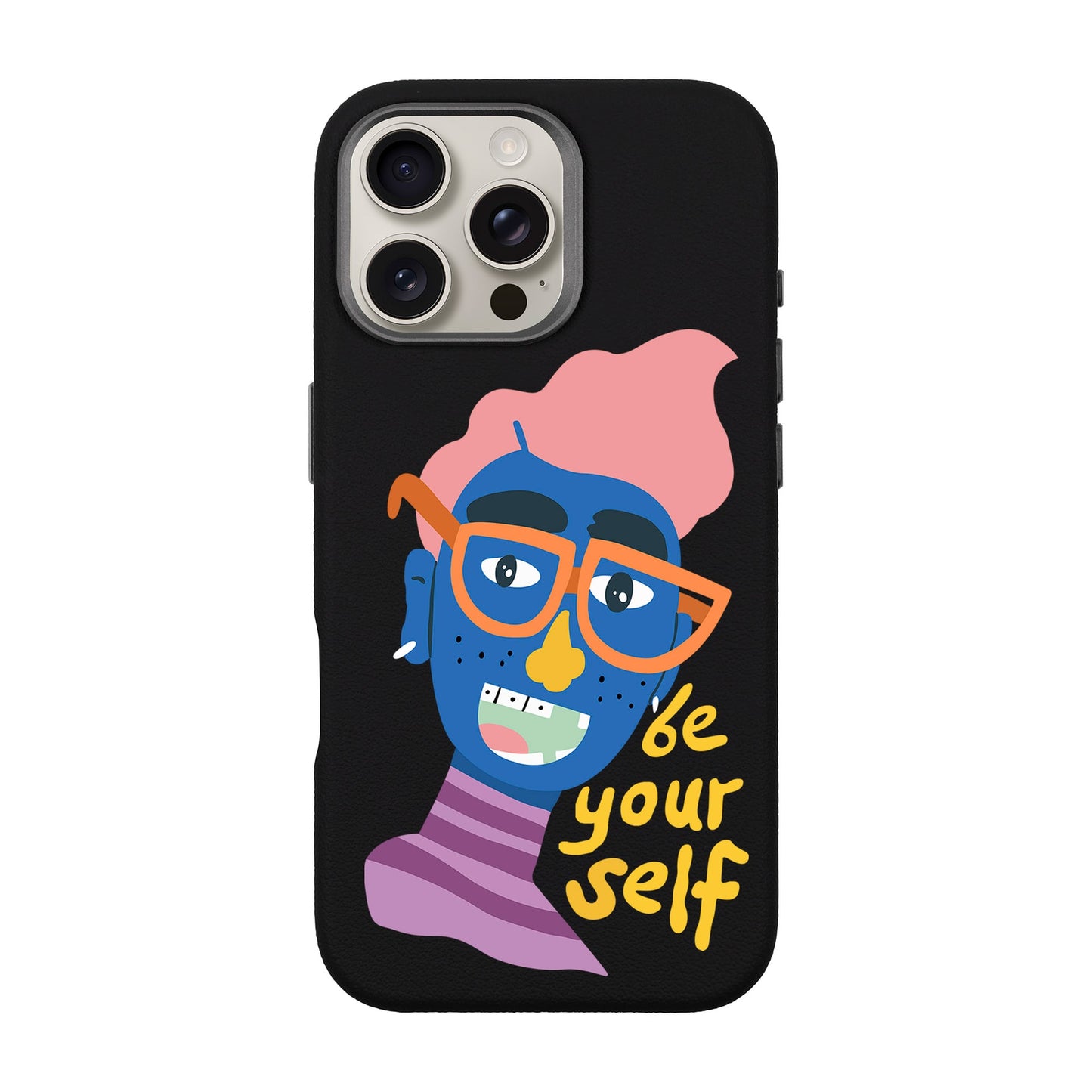 BE YOURSELF-iPhone 16 Pro Max Leather Premium Kılıf MagSafe Özellikli