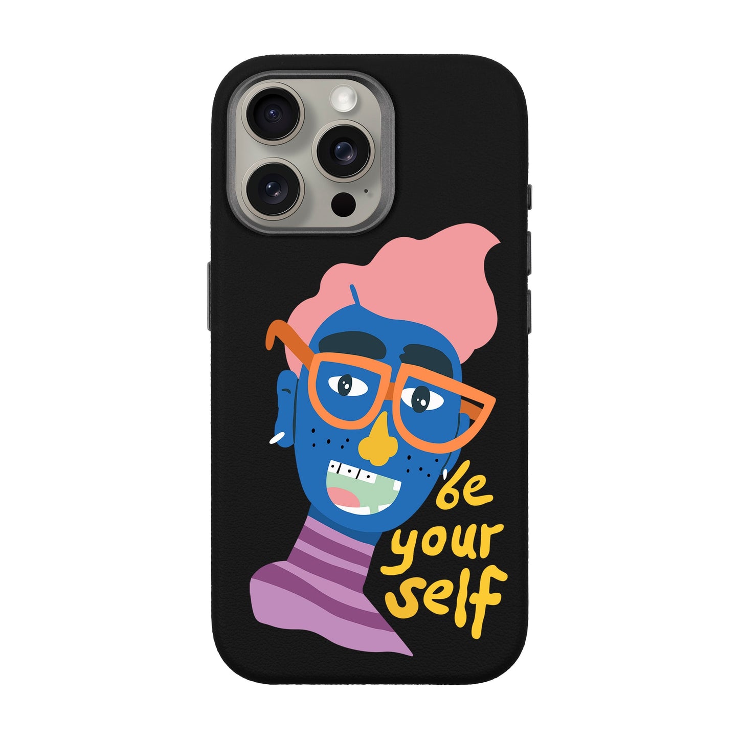 BE YOURSELF-iPhone 15 Pro Max Leather Premium Kılıf MagSafe Özellikli
